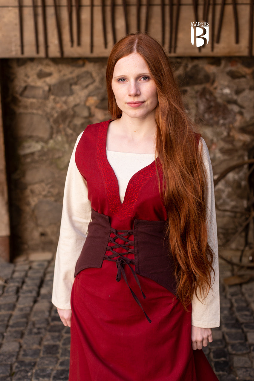 Elegant Brown Bodice Thana Top for Women | Vintage-Inspired Corset Style Blouse | Perfect for Renaissance Fairs, Cosplay & Historical Reenactments