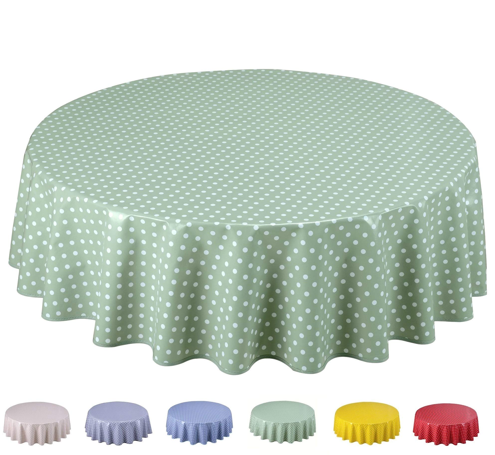 Round Oilcloth PVC Wipe Clean Tablecloth 55