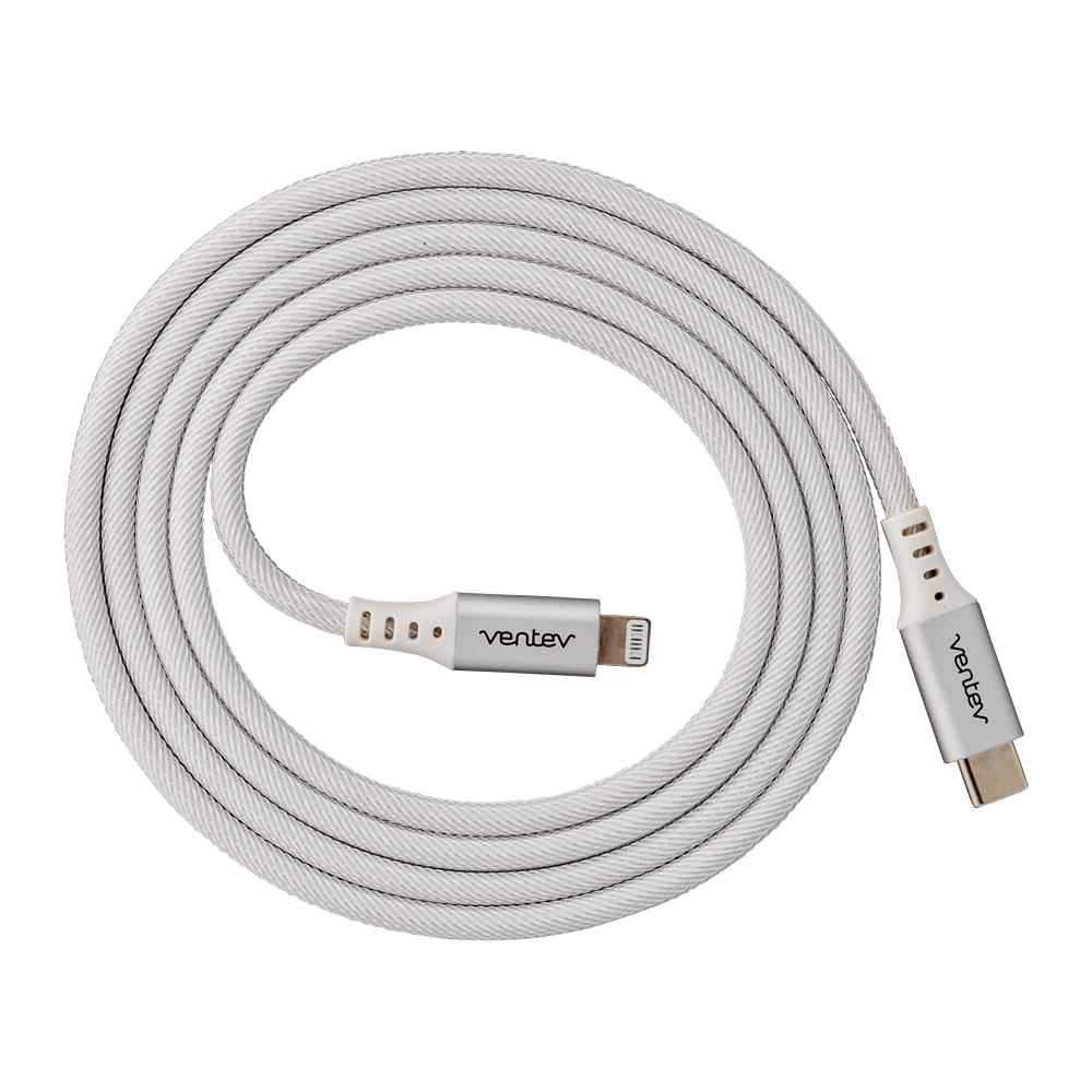 Ventev Alloy USB C to Lightning Cable - 3ft Fast Charging Braided Cord, Durable & Tangle-Free for iPhone 14/13/12/11/X/8/Pro - Perfect for Home, Office & Travel Charging