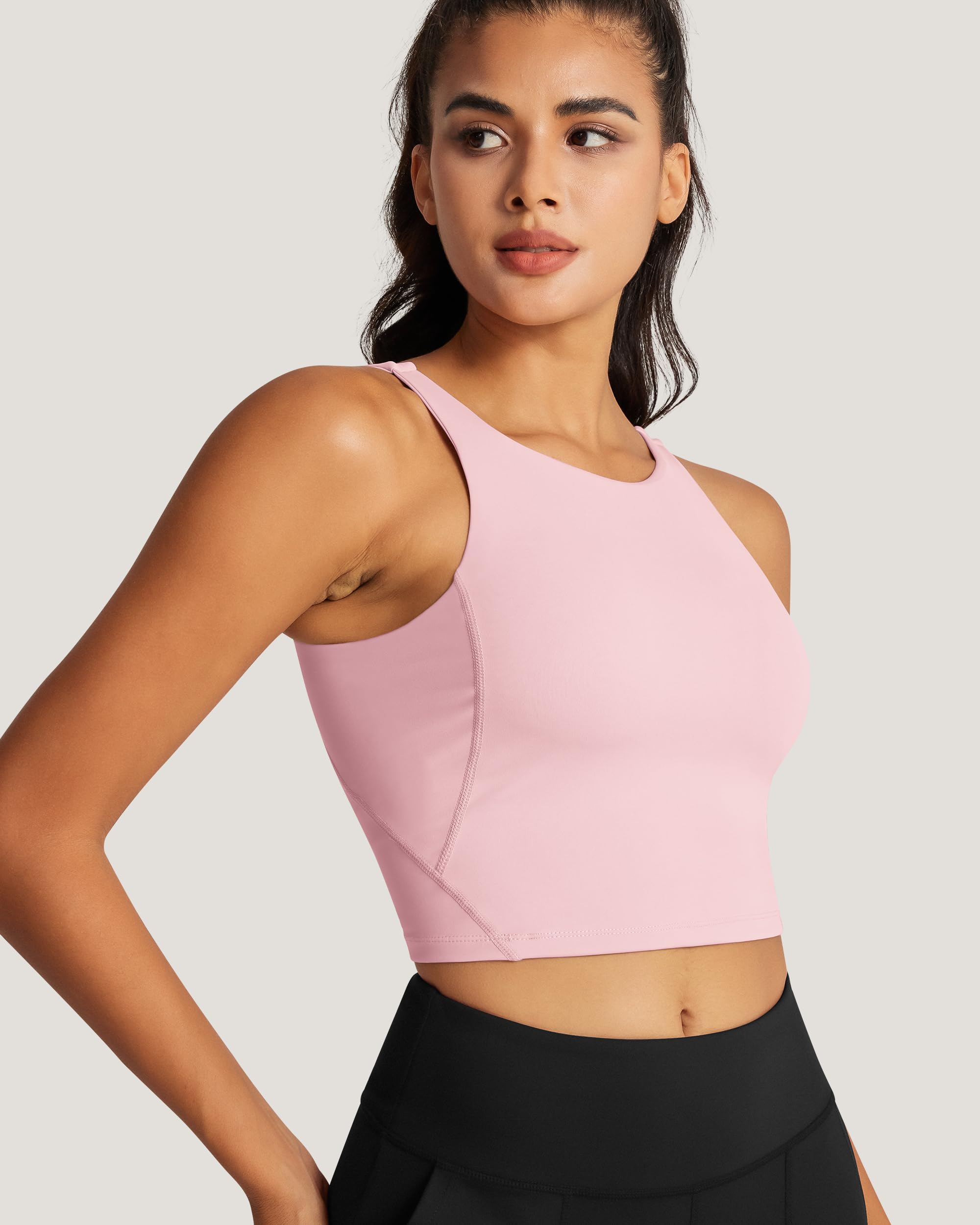 High Neck Sports Bras for Women - Comfortable Workout Tops with Support for Running, Yoga & Gym - Breathable & Moisture-Wicking Activewear