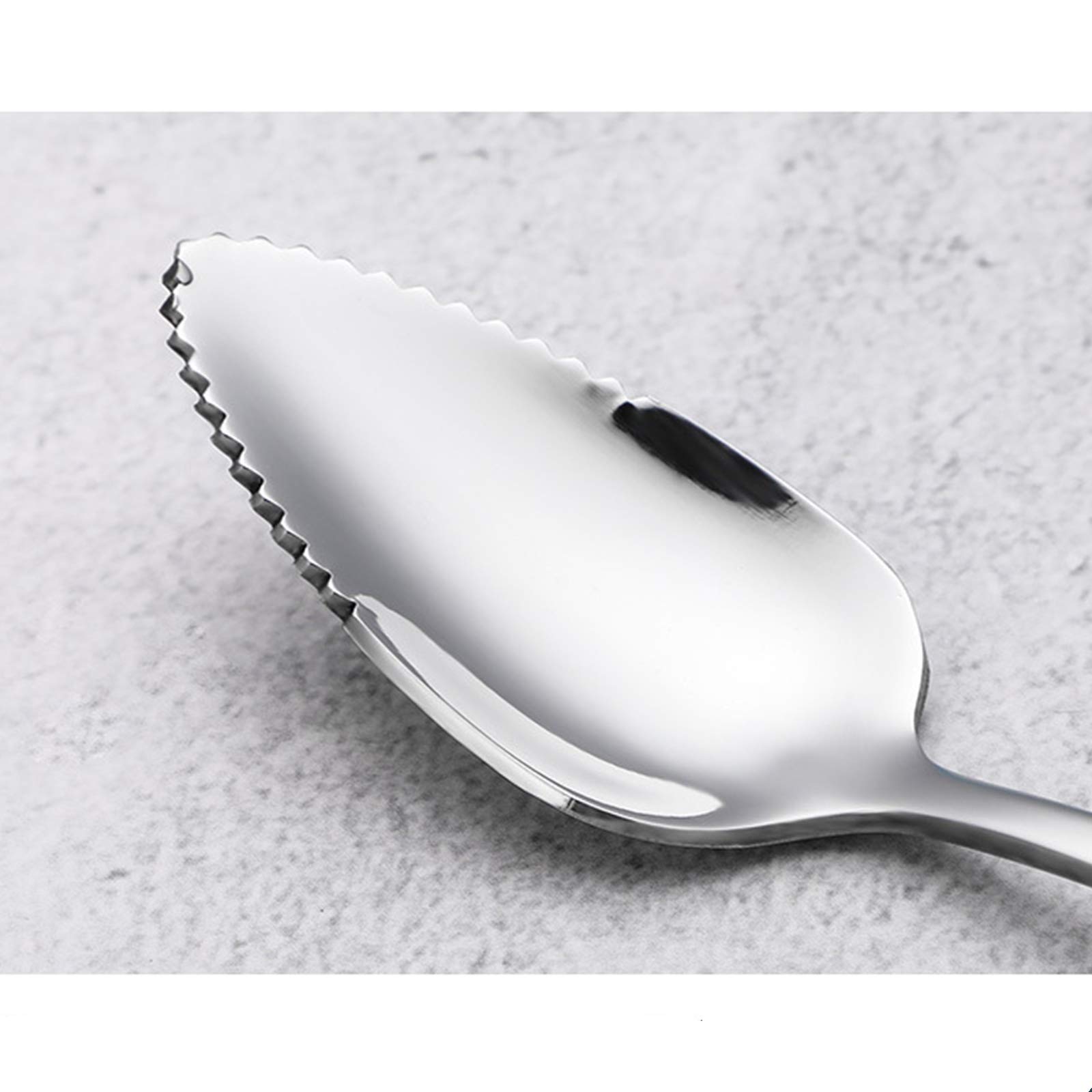 2-Pack Stainless Steel Grapefruit Spoons with Serrated Edge - Perfect for Cutting, Scooping, and Serving Fruits Like Grapefruit, Apples, and More - Ideal for Baby Food, Kitchen, and Dining Use (Silver)