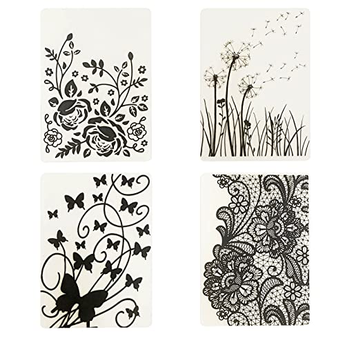4Pcs Plastic Embossing Folders