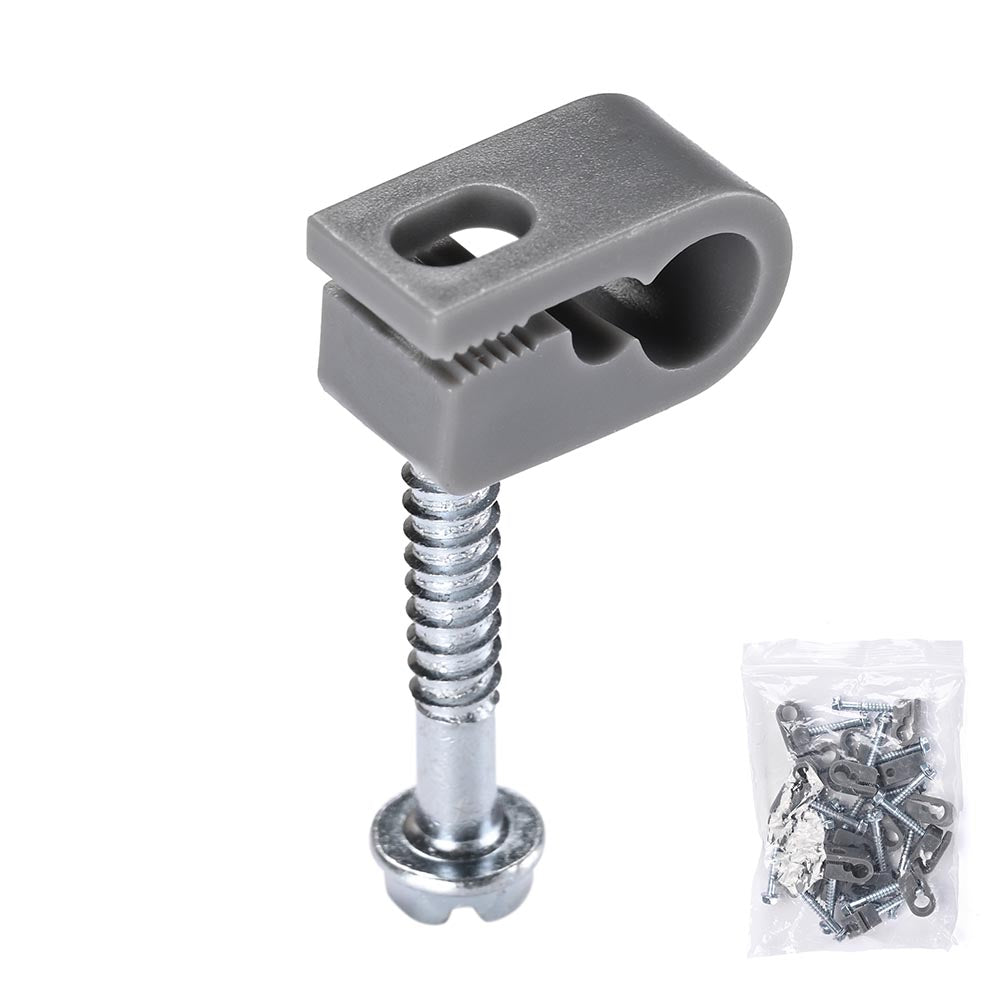TheLAShop 1/4 Inch Cable Clips for Wall & Desk - 20 Pack (Perfect for Starlink, Ethernet, TV & Home Office Cable Management)