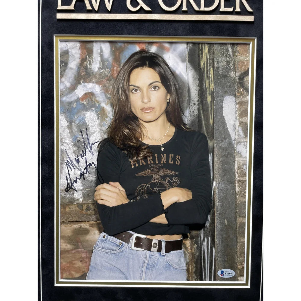 Mariska Hargitay Autographed Law & Order SVU 11x14 Photo Framed with BAS COA - Olivia Benson Collectible Memorabilia - Perfect for TV Show Fans, Office Decor & Gift for Crime Drama Lovers