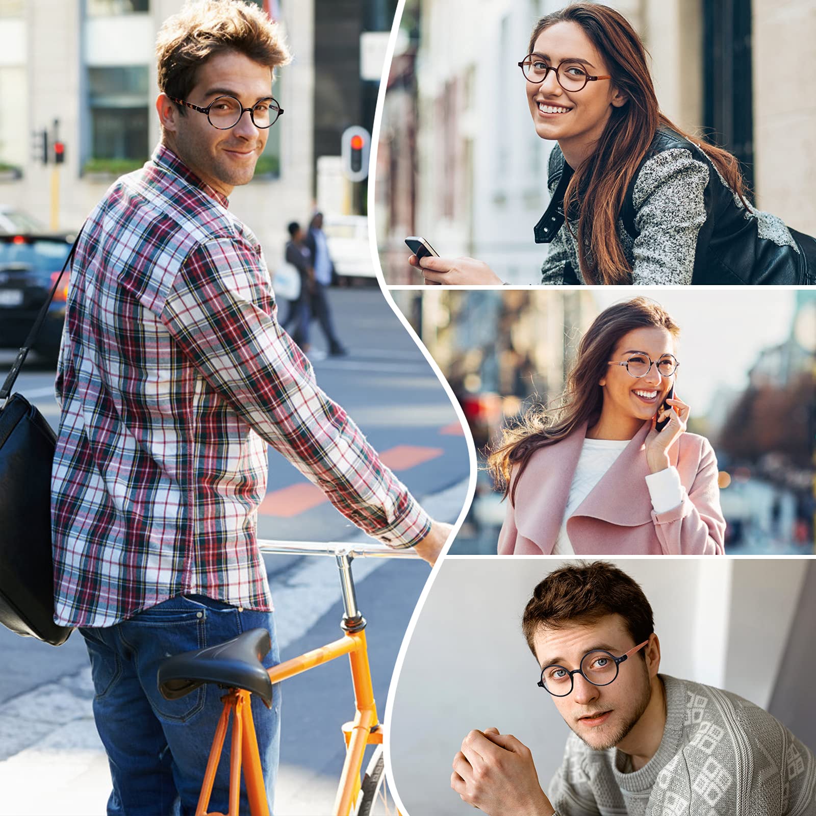Blue Light Blocking Round Reading Glasses for Women & Men - Unisex Ultra Lightweight Circular Readers - Perfect for Computer Work, Reading & Screen Time