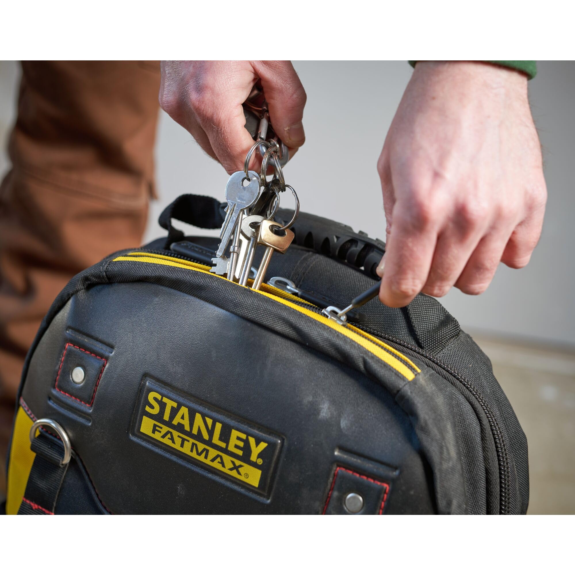 Stanley Heavy Duty Tool Backpack - Large Black Work Backpack for Construction, Tools & Equipment - Durable Storage for Job Sites, Camping & Outdoor Adventures