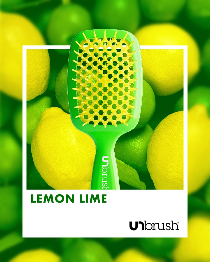 UNbrush Detangling Hair Brush for Wet & Dry Hair - Pain-Free Knot Remover, Wide Tooth Comb for Curly, Thick & Long Hair (Lemon Lime) - Perfect for Shower, Travel & Daily Hair Care