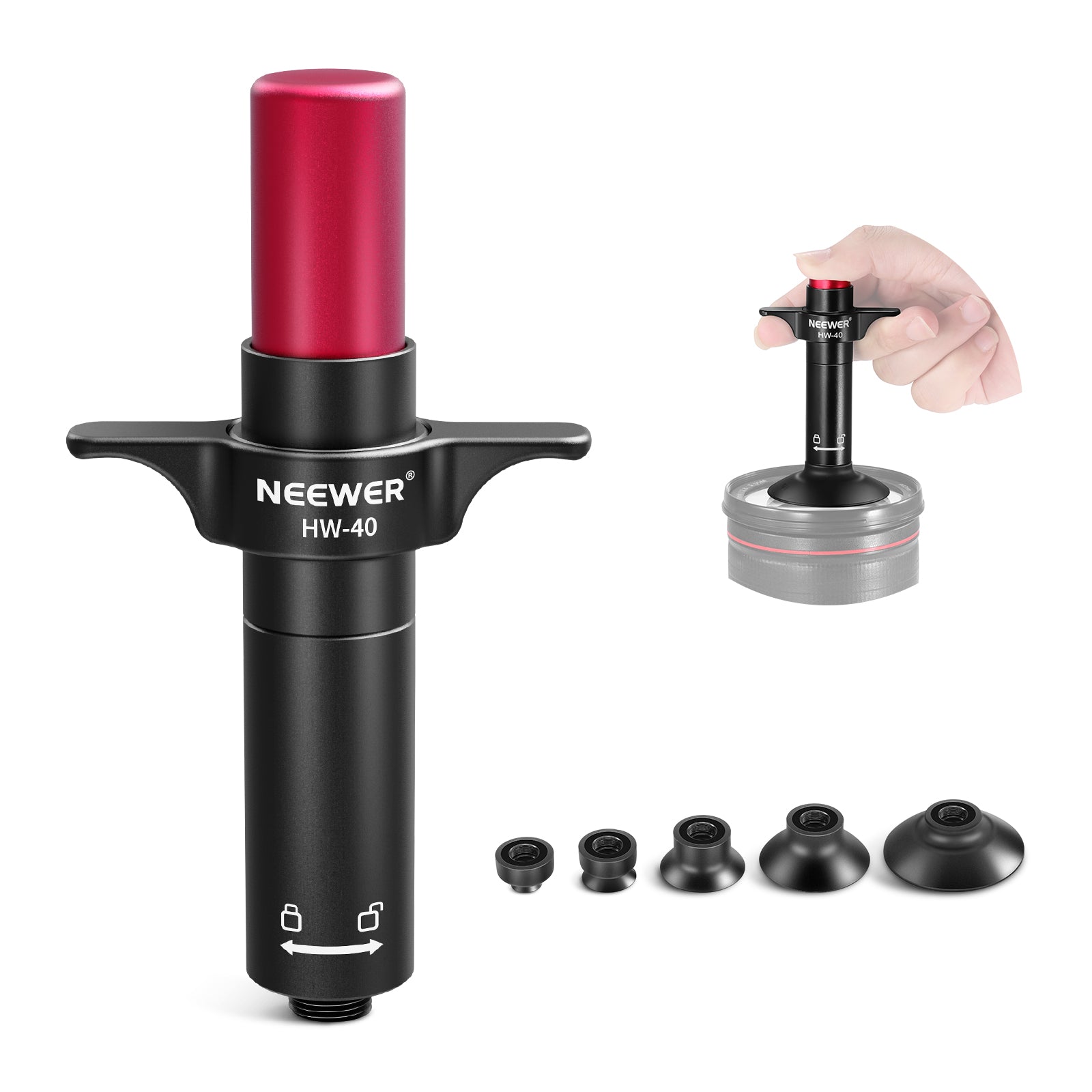 NEEWER HW 40 6-in-1 Lens Sucker Kit - Universal Phone Camera Lens Attachment for iPhone, Samsung & More - Perfect for Macro, Wide Angle & Fisheye Photography - Great for Travel, Vlogging & Creative Shots