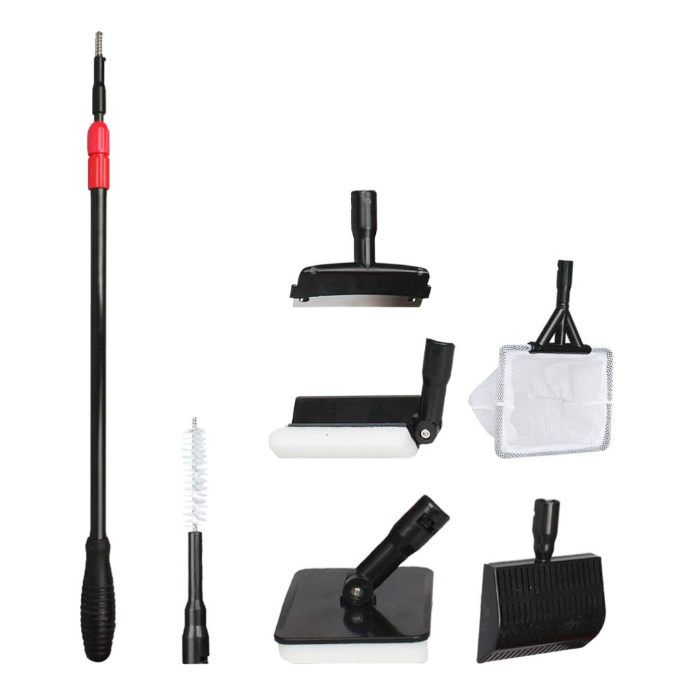 Balacoo Fish Tank Cleaning Kit - 5-Piece Aquarium Brush Set with Scraper, Algae Remover & Cleaning Net - Essential Fish Tank Maintenance Tools for Freshwater & Saltwater Aquariums - Perfect for Glass & Acrylic Tanks