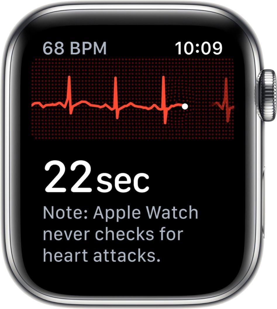 Apple Watch Series 4 (GPS + Cellular, 44mm) - Stainless Steel Case with White Sport Band (Renewed) | Smartwatch for Fitness Tracking, Calls & Notifications | Perfect for Workouts, Running & Daily Use