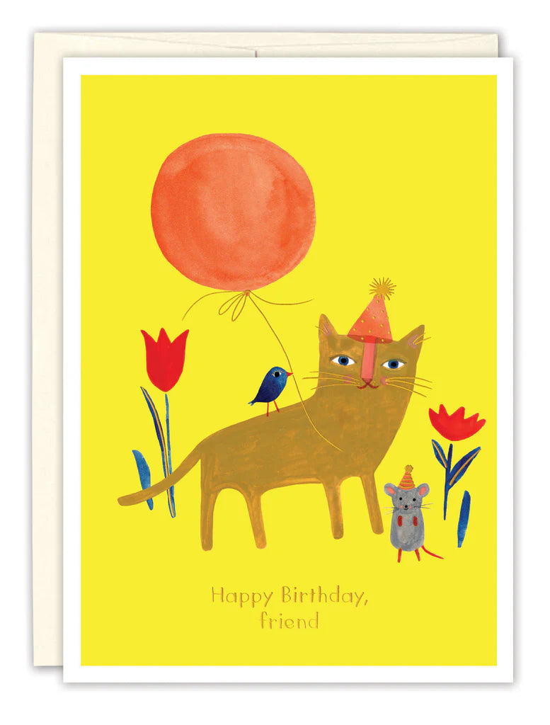 Funny Cat Bird Mouse Birthday Card - Perfect for Cat Lovers & Humor Gifts - Ideal for Birthdays, Parties & Special Occasions
