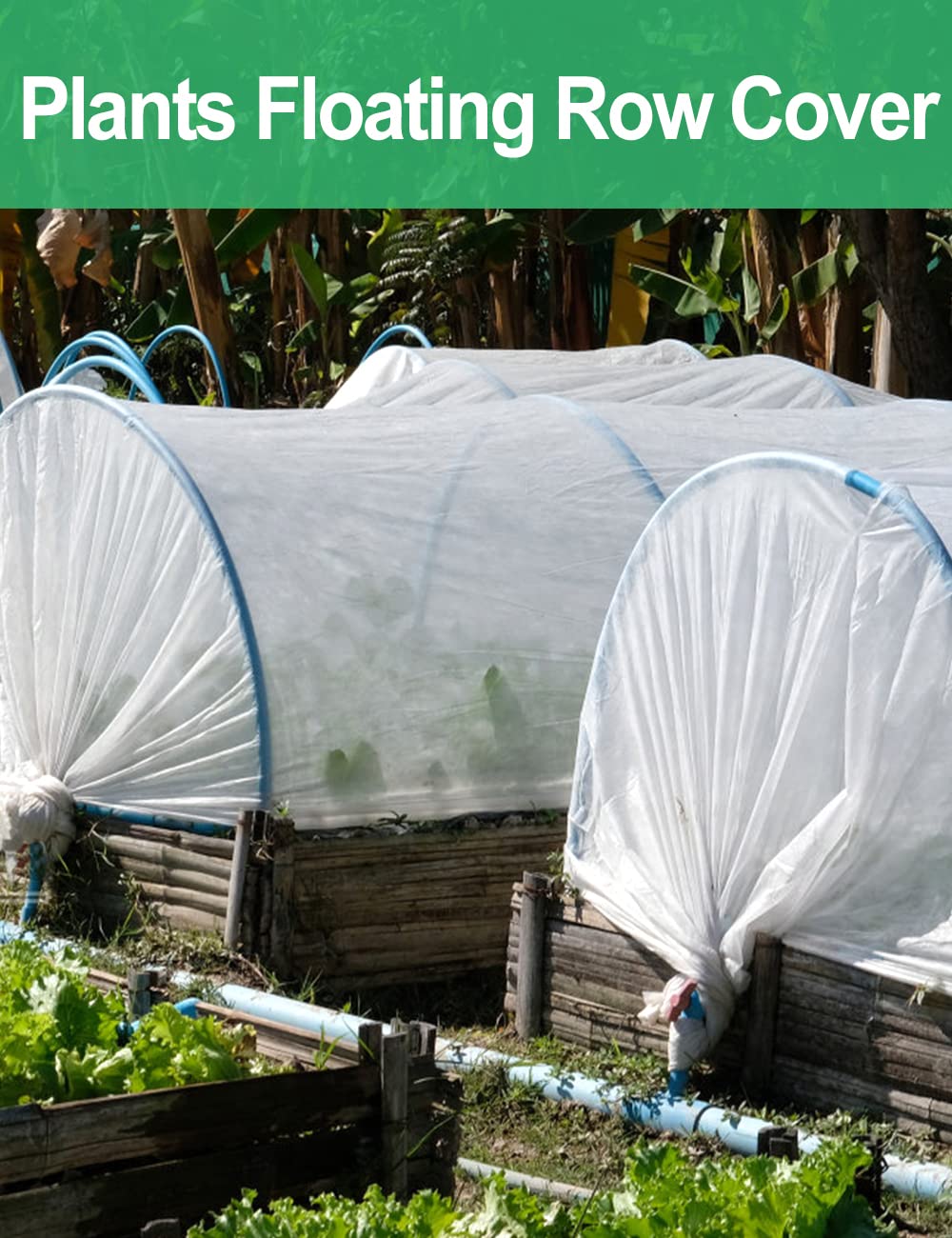 6.6FT x 66FT Reusable Plant Cover for Winter Protection - 1.1oz/yd² Frost Blanket, UV-Resistant Floating Row Cover for Vegetables & Fruits | Ideal for Garden Frost Protection, Cold Weather Plant Shelter & Season Extension