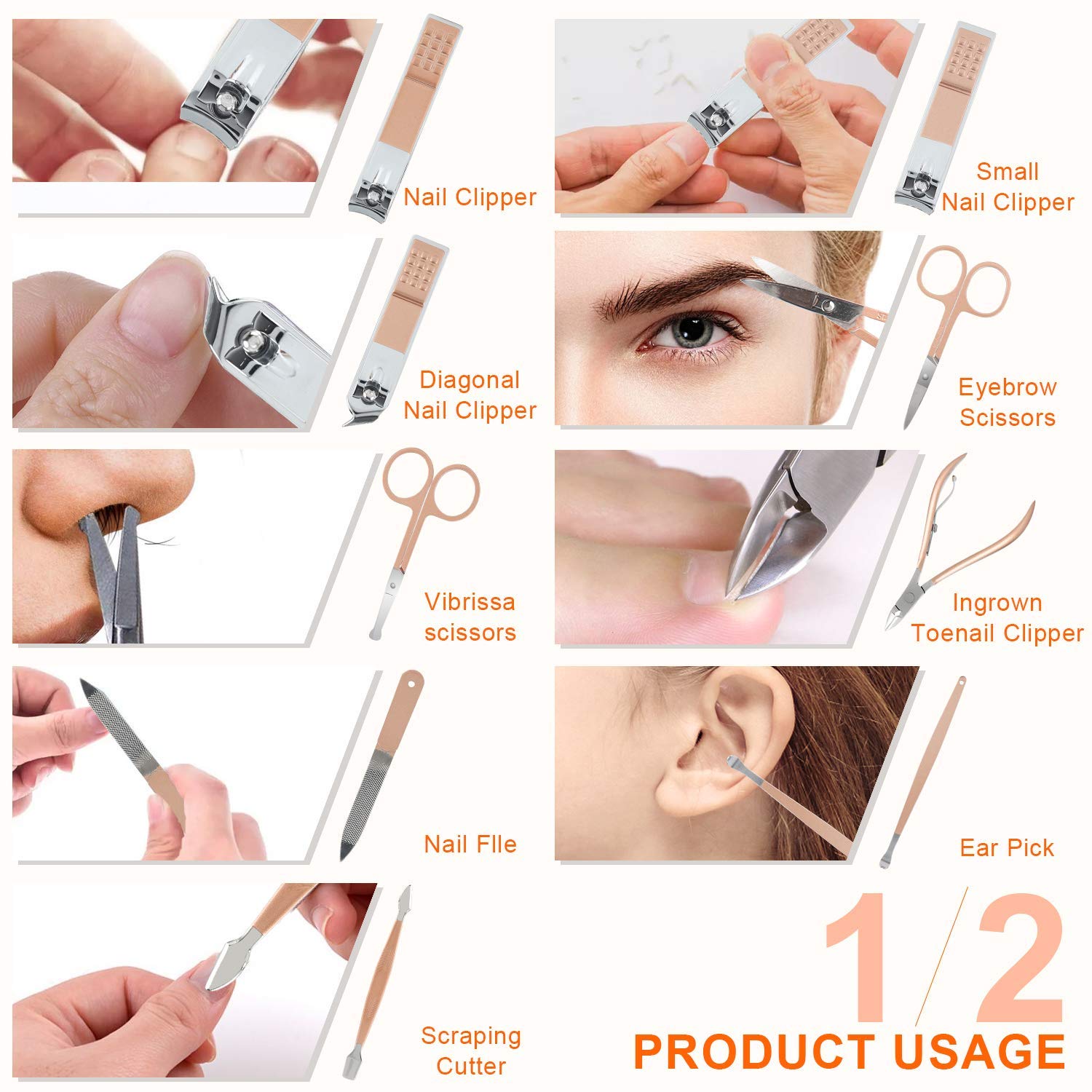 Kamz Beauty 18-in-1 Professional Pedicure Kit - Stainless Steel Callus Remover & Foot File for Dead Skin Removal | Complete Manicure & Pedicure Tools Set for Women & Men | Perfect for Home Foot Spa & Nail Care