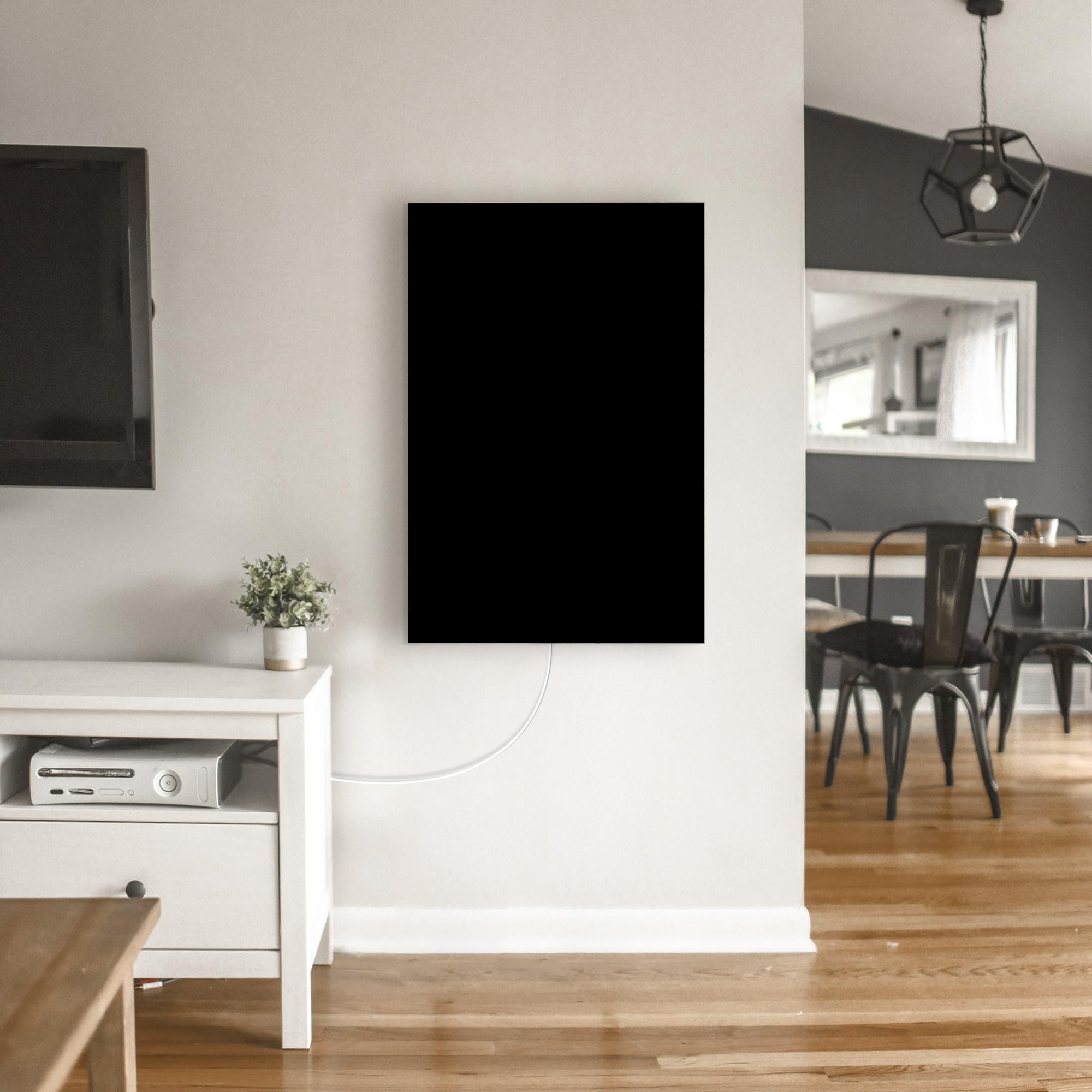 WarmlyYours 24x35 Inch Glass Black Infrared Electric Panel Heater - Energy Efficient Wall Mounted Space Heater for Rooms up to 85 sqft, 600W Plug-in or Hardwired (Ember Glass) - Perfect for Bedrooms, Bathrooms & Home Offices