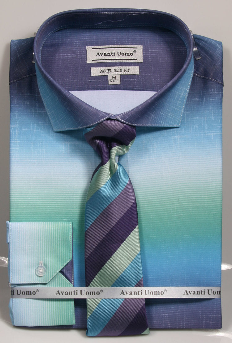 Avanti Uomo Slim Fit Dress Shirt DNS04 in Aqua Blue | Premium Men's Formal Shirt for Office, Business Meetings & Special Occasions