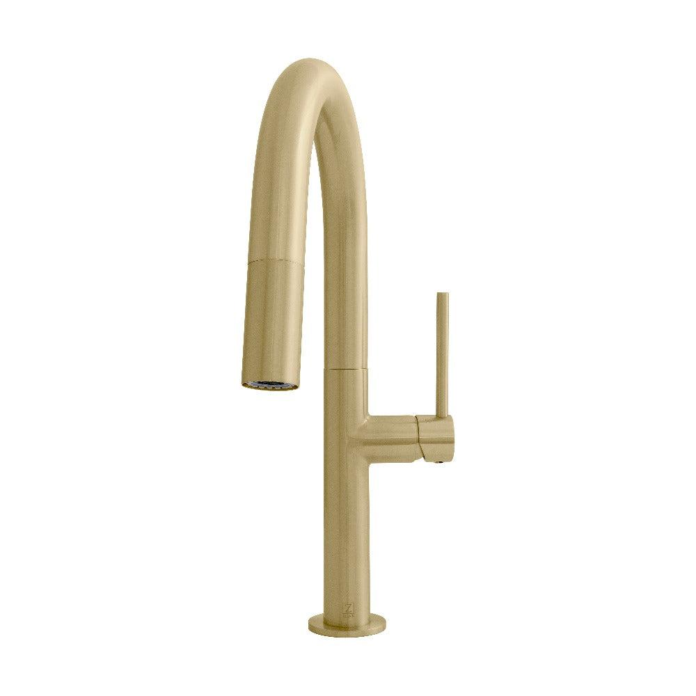 ZLINE Voltaire Pull Down Single Handle Kitchen Faucet in Champagne Bronze - Modern Touchless Design for Easy Cooking & Cleaning (VLT KF CB)