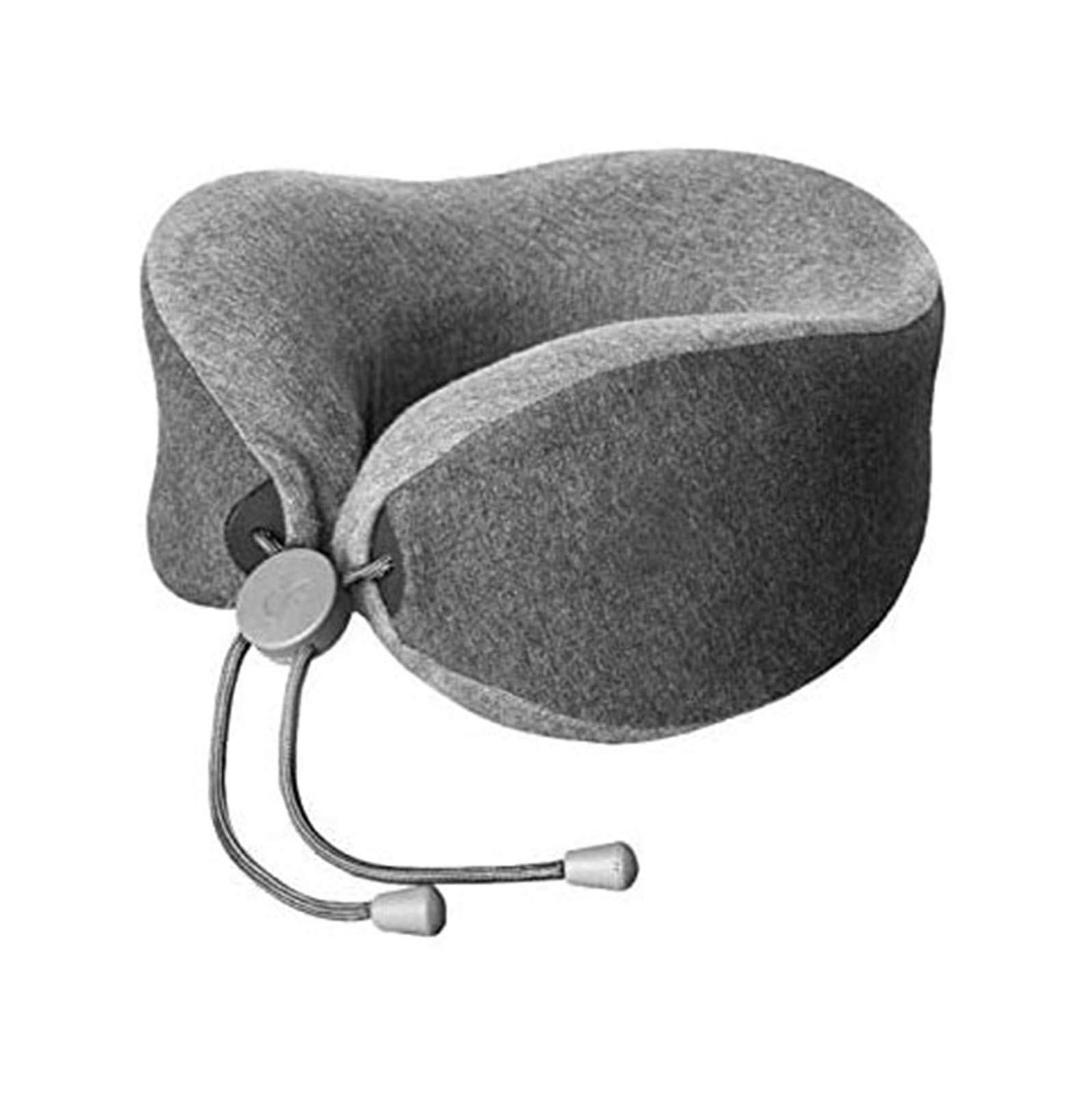 Memory Foam Travel Neck Pillow with Massage Modes - Soft Breathable Cotton Cover, Machine Washable U-Shaped Airplane Pillow (Gray) - Perfect for Long Flights, Road Trips & Office Naps
