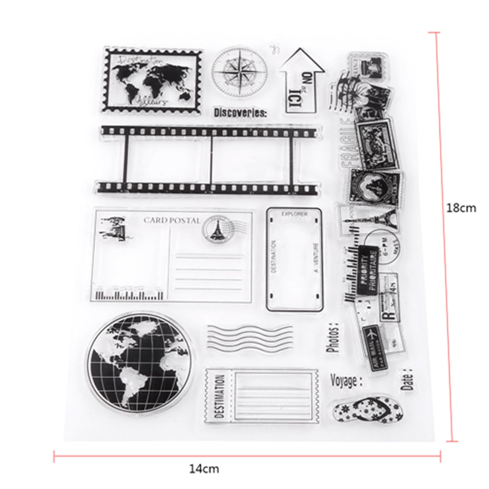 Transparent Silicone Clear Stamps for DIY Scrapbooking, Photo Cards & Albums - Cartoon Earth Design - Perfect for Card Making, Journaling & Craft Projects