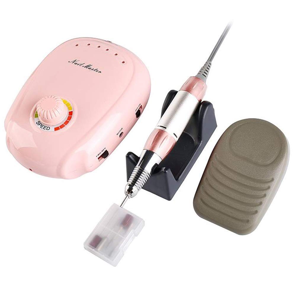 Professional Electric Nail Drill Kit - 35000 RPM Adjustable Speed Manicure Pedicure Machine with 4 Grinder Bits | Perfect for Nail Salon, Home DIY & Professional Use | Ideal for Acrylic Nails, Gel Polish Removal & Nail Art Design