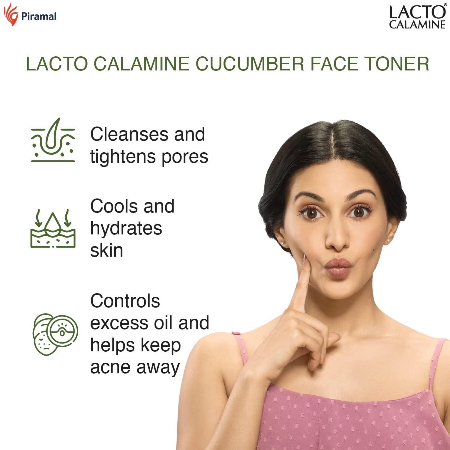 Lacto Calamine Cucumber Face Toner with Green Tea & Niacinamide - 120ml | Daily Cleansing Face Wipes with Aloe Vera, Cucumber & Vitamin E (25 Wipes) | Oil Control, Pore Minimizing & Hydrating | Perfect for Travel, Gym & Daily Skincare Routine