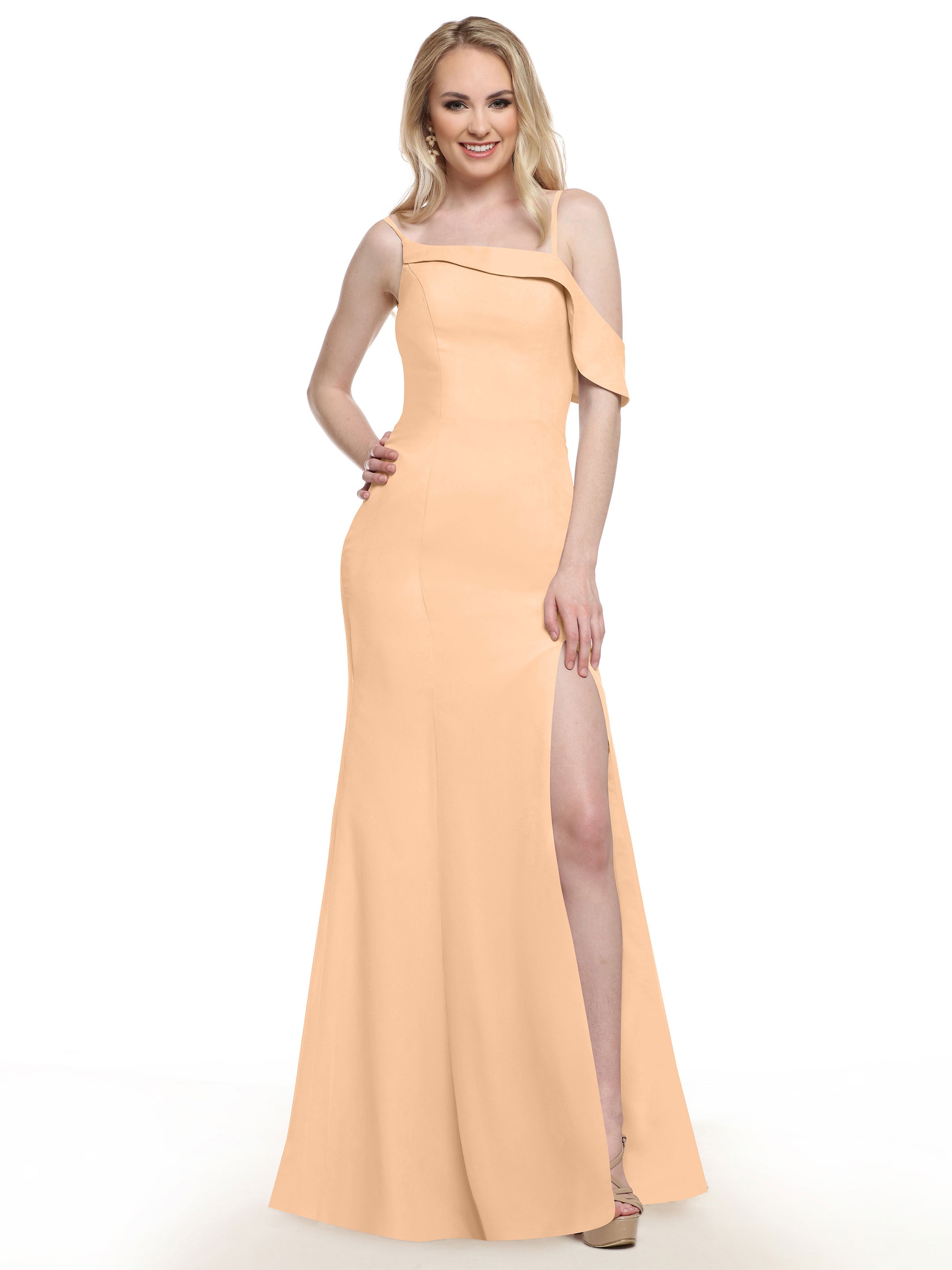 Elegant One Shoulder Fit and Flare Chiffon Bridesmaid Dress - Perfect for Weddings, Prom, and Formal Events