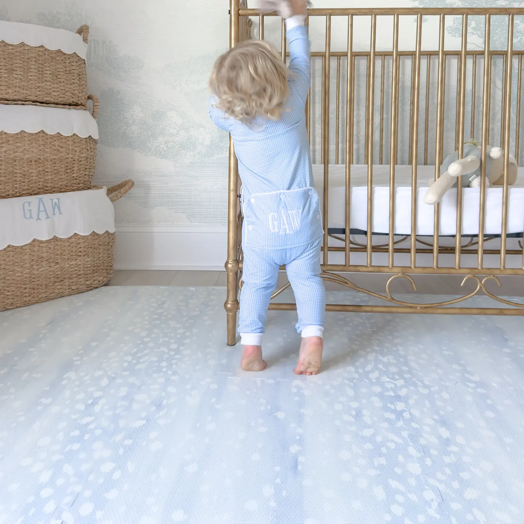 Little Nomad Play Mat | Non-Toxic, Eco-Friendly Baby Playmat for Crawling & Tummy Time - Soft Fawn Design for Nursery, Daycare & Home Use