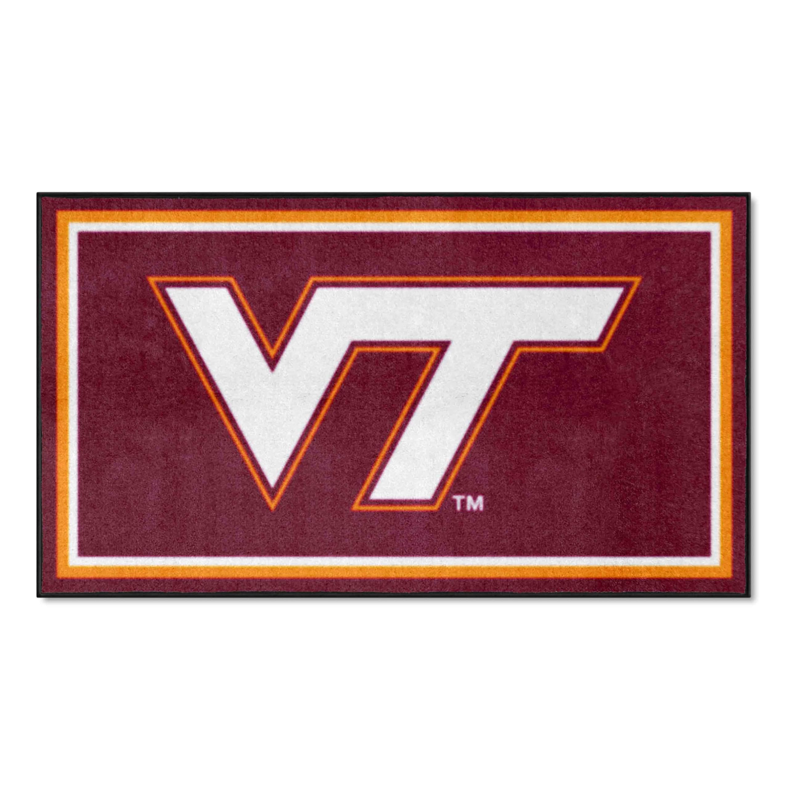 FANMATS NCAA Virginia Tech Hokies 3ft x 5ft Plush Area Rug - Soft Sports Fan Rug for Game Room, Dorm Decor & Tailgating | College Team Logo Carpet for Home, Office & Outdoor Events