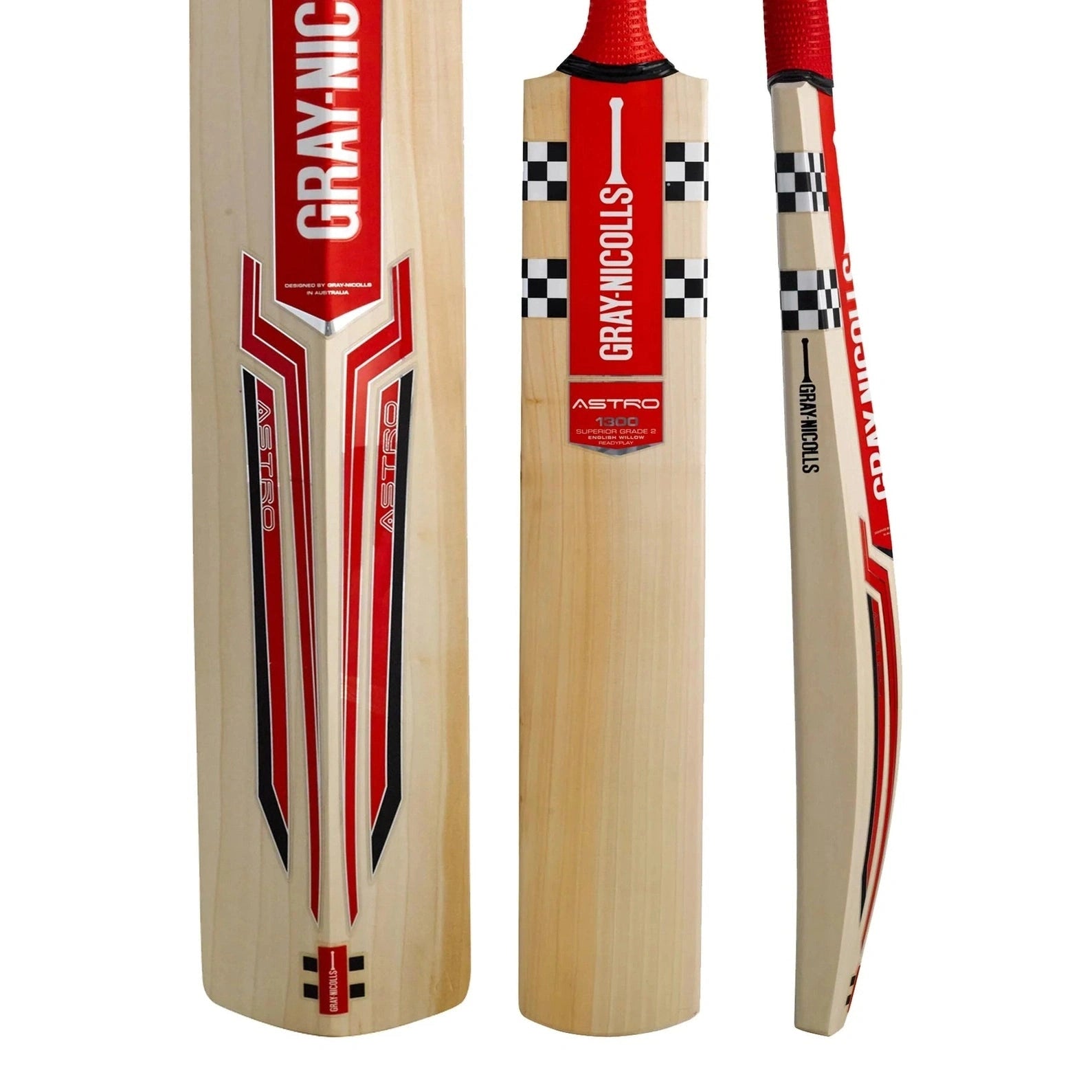 GN Astro 1300 Ready Play Adult Cricket Bat - Premium English Willow Wood for Professional & Casual Play - Perfect for Matches, Practice & Backyard Cricket Games