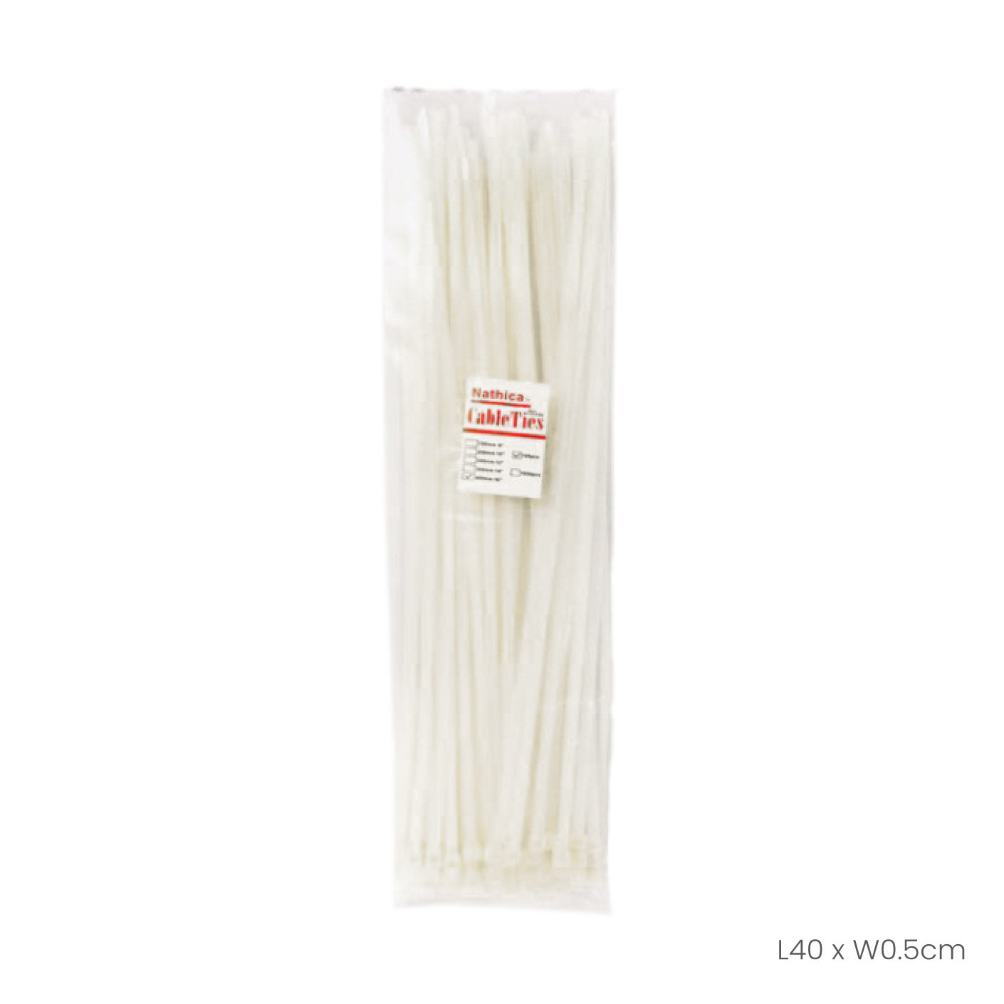 Heavy Duty White Cable Ties 5x400mm (HFH5434) - Secure Wires, Organize Cables for Home, Office & Industrial Use