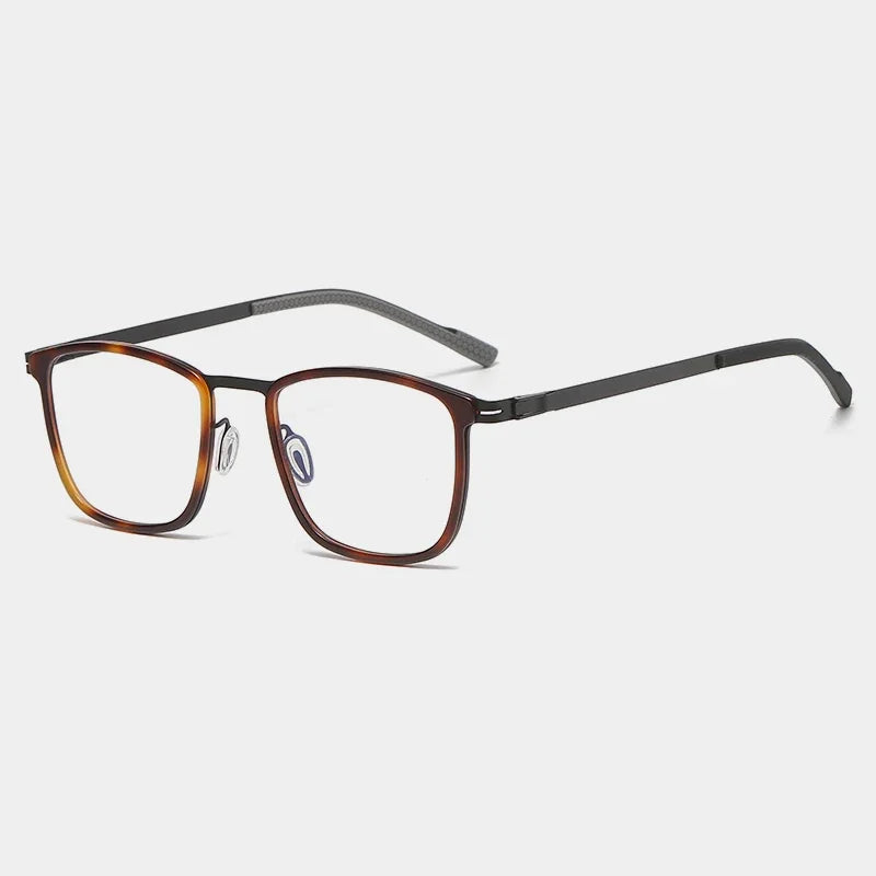 Aror Unisex Full Rim Square Acetate Titanium Eyeglasses 9601 - Lightweight Durable Frame for Men & Women - Perfect for Work, Reading & Fashion Accessory