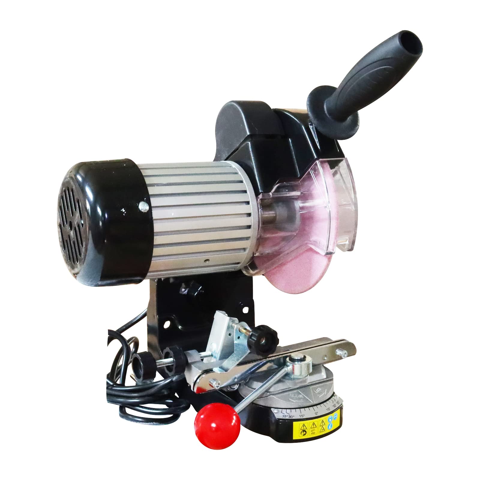 110V Electric Chainsaw Sharpener - 230W Bench Grinder with 3000 RPM, Adjustable Angle (0-35°), Φ145mm Grinding Wheel | Safe & Portable Chainsaw Chain Sharpening Tool for Wood Cutting, Firewood Processing, and DIY Home Improvement Projects
