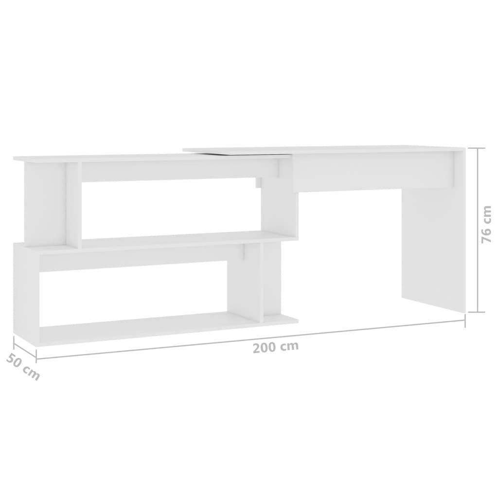Rotating L-Shaped Corner Desk with Open Storage Compartments - 47.2