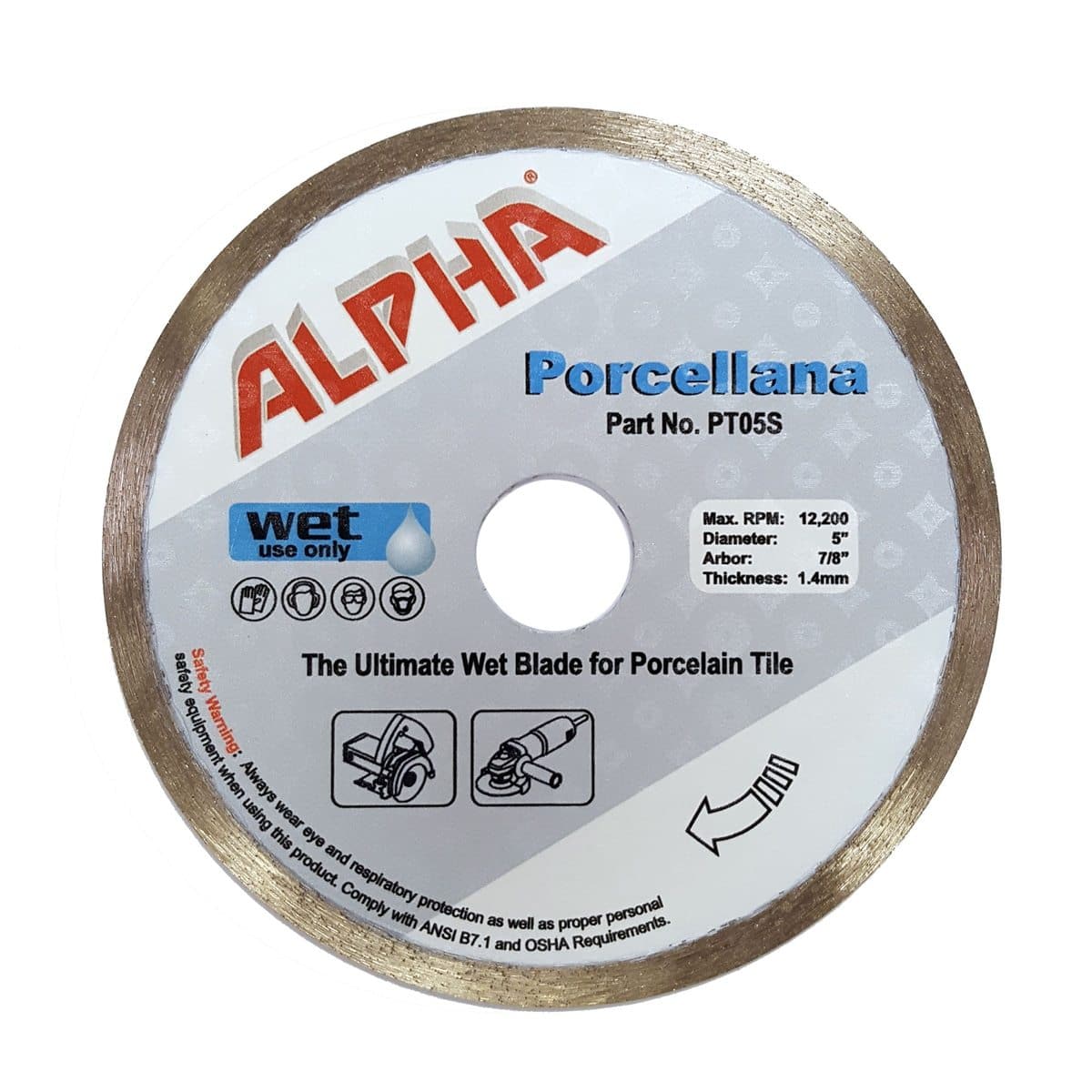 Premium Alpha Porcellana Diamond Blade - Professional Ceramic & Porcelain Cutting Tool for Tile, Stone & Glass - Perfect for DIY Projects & Home Renovations