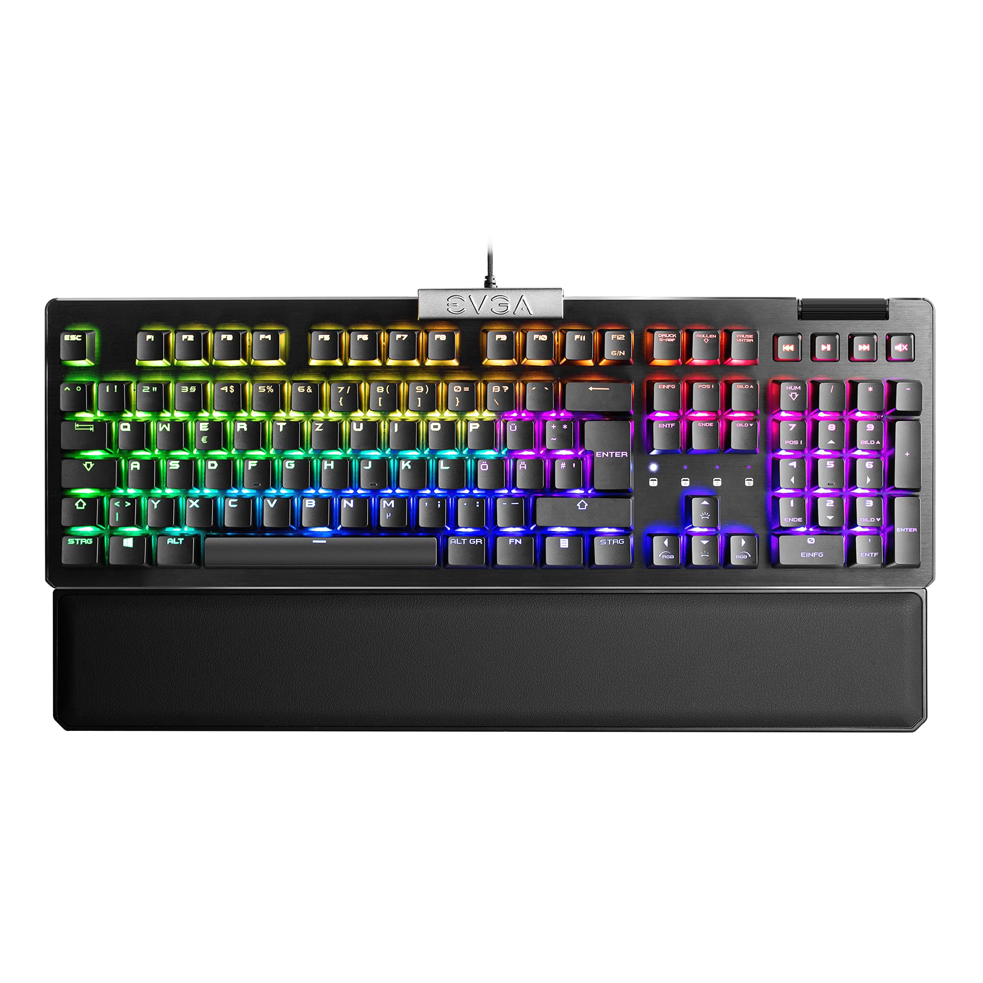 EVGA Z15 RGB Gaming Keyboard - Hot Swappable Mechanical Kailh Speed Silver Switches (Clicky), RGB Backlit LED, Wired USB Keyboard for PC Gaming (822-W1-15DE-K2, Bronze) - Perfect for Esports, FPS & MMO Gaming