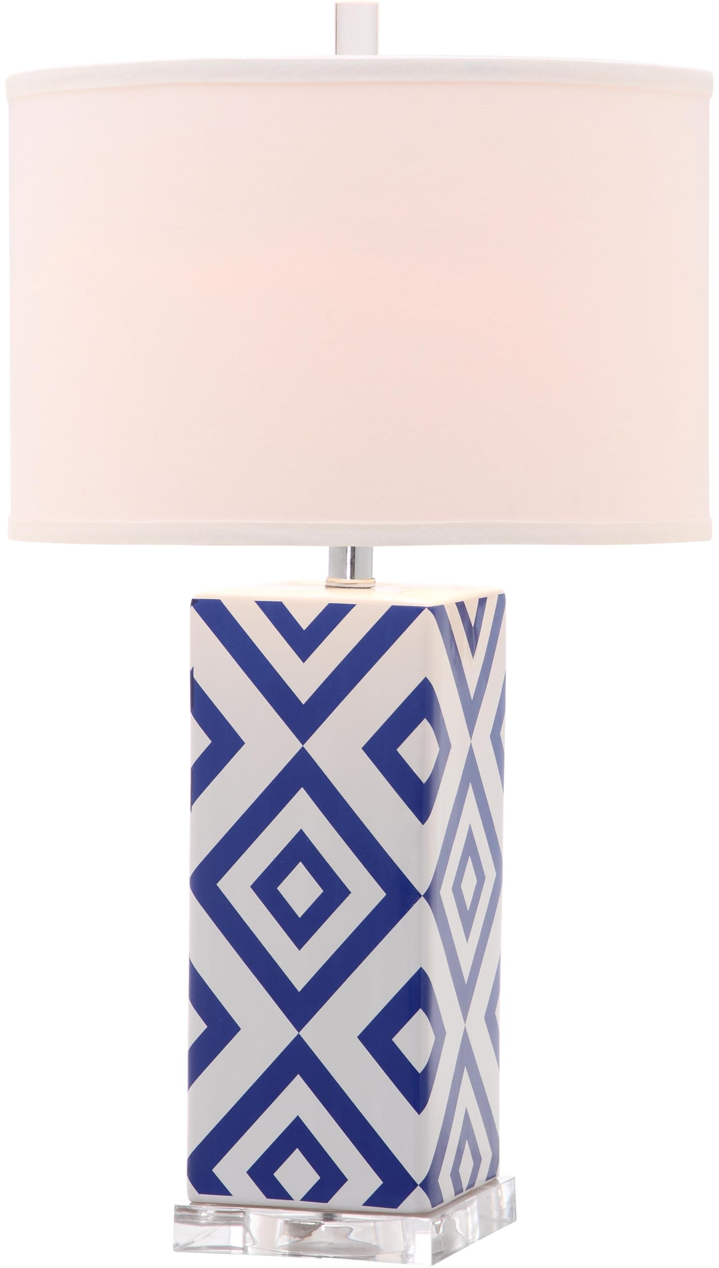 SAFAVIEH Diamonds Modern Contemporary Light Blue 27-inch LED Table Lamp - Bedroom, Living Room, Home Office & Nightstand Lighting (Bulbs Included) | Perfect for Reading, Working & Ambient Decor