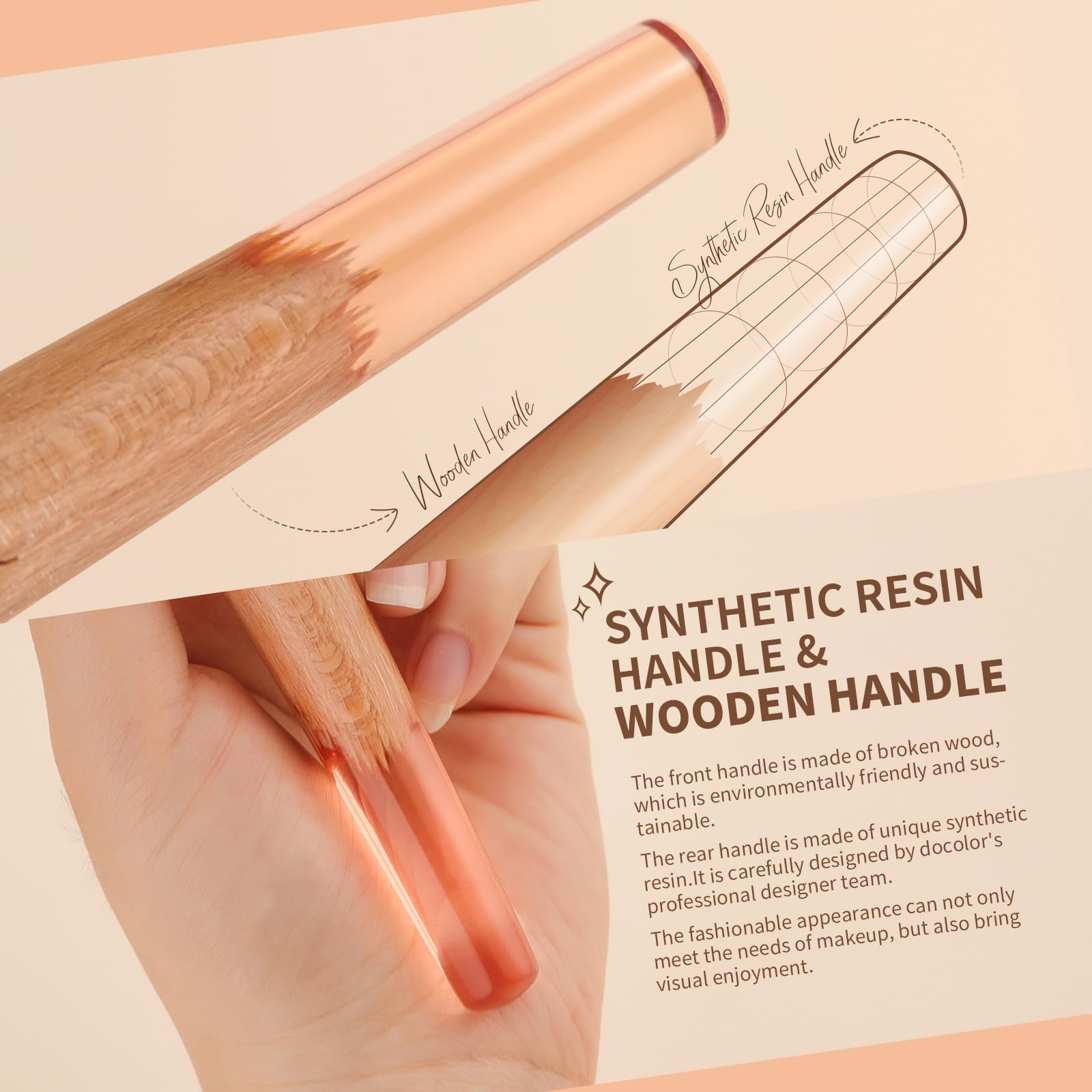 docolor Large Powder Brush for Setting Powder, Bronzer & Blush - Vegan Makeup Brush with Synthetic Bristles | Full Face Coverage, Cruelty-Free & Gift Box Included | Perfect for Professional Makeup & Everyday Beauty Routine