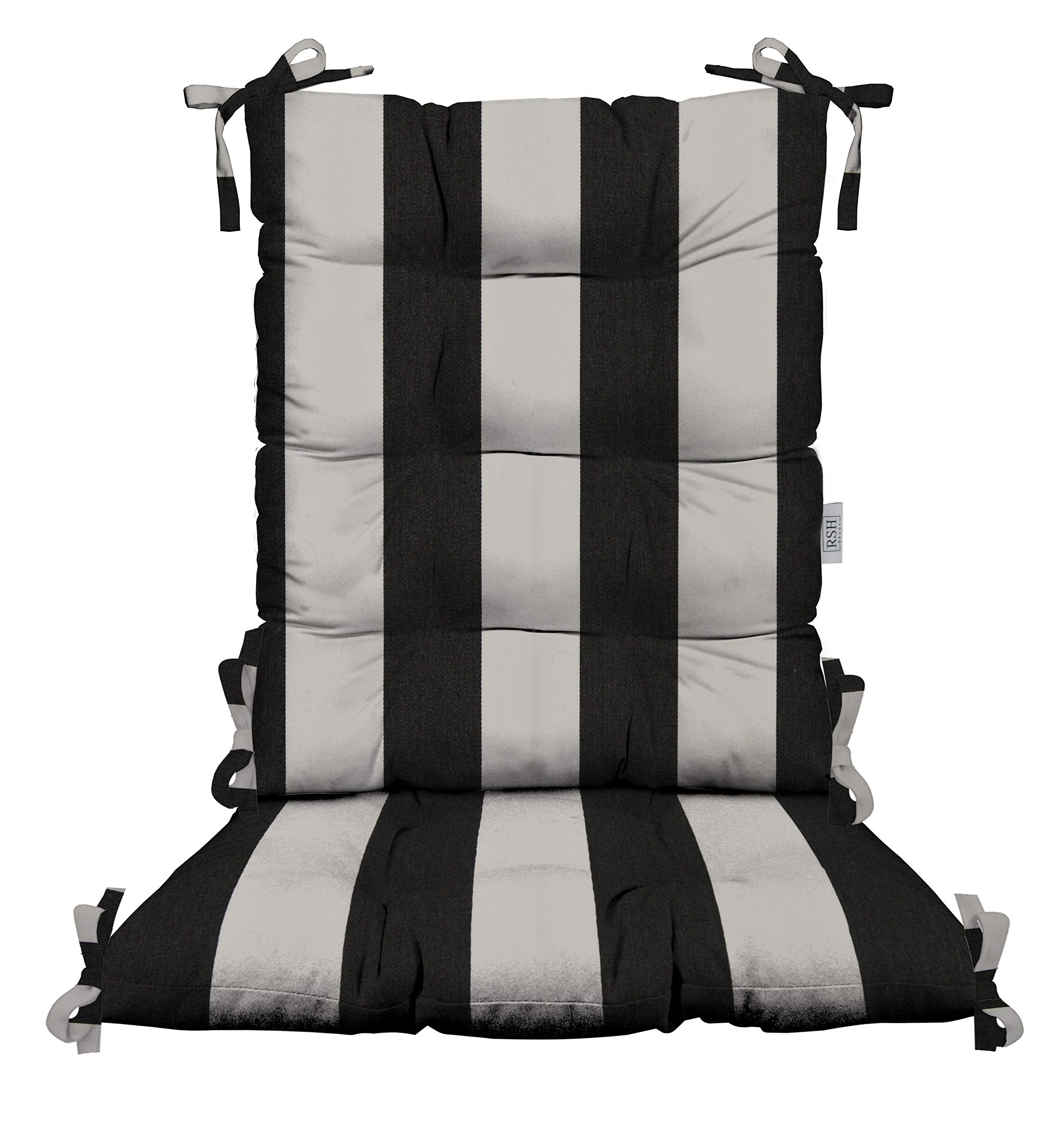 **RSH Décor Indoor/Outdoor Sunbrella Tufted Rocker Cushion – Waterproof & UV-Resistant – Choose Size & Color (Large, Cabana Classic) – Perfect for Patio, Porch, Garden & Poolside Relaxation**