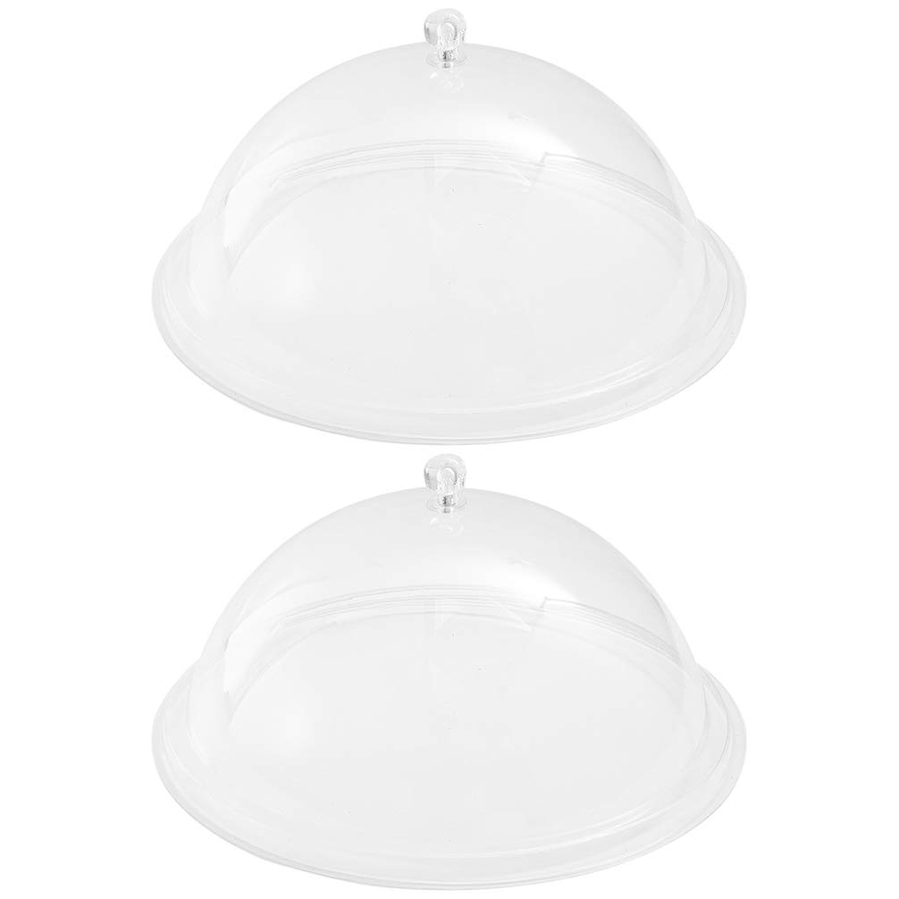 Hemoton 2-Pack Clear Acrylic Food Covers - 31cm Transparent Cake Domes with Handles for Fresh Food Display, Snack Protection & Kitchen Storage | Perfect for Bakeries, Buffets & Home Kitchen Use