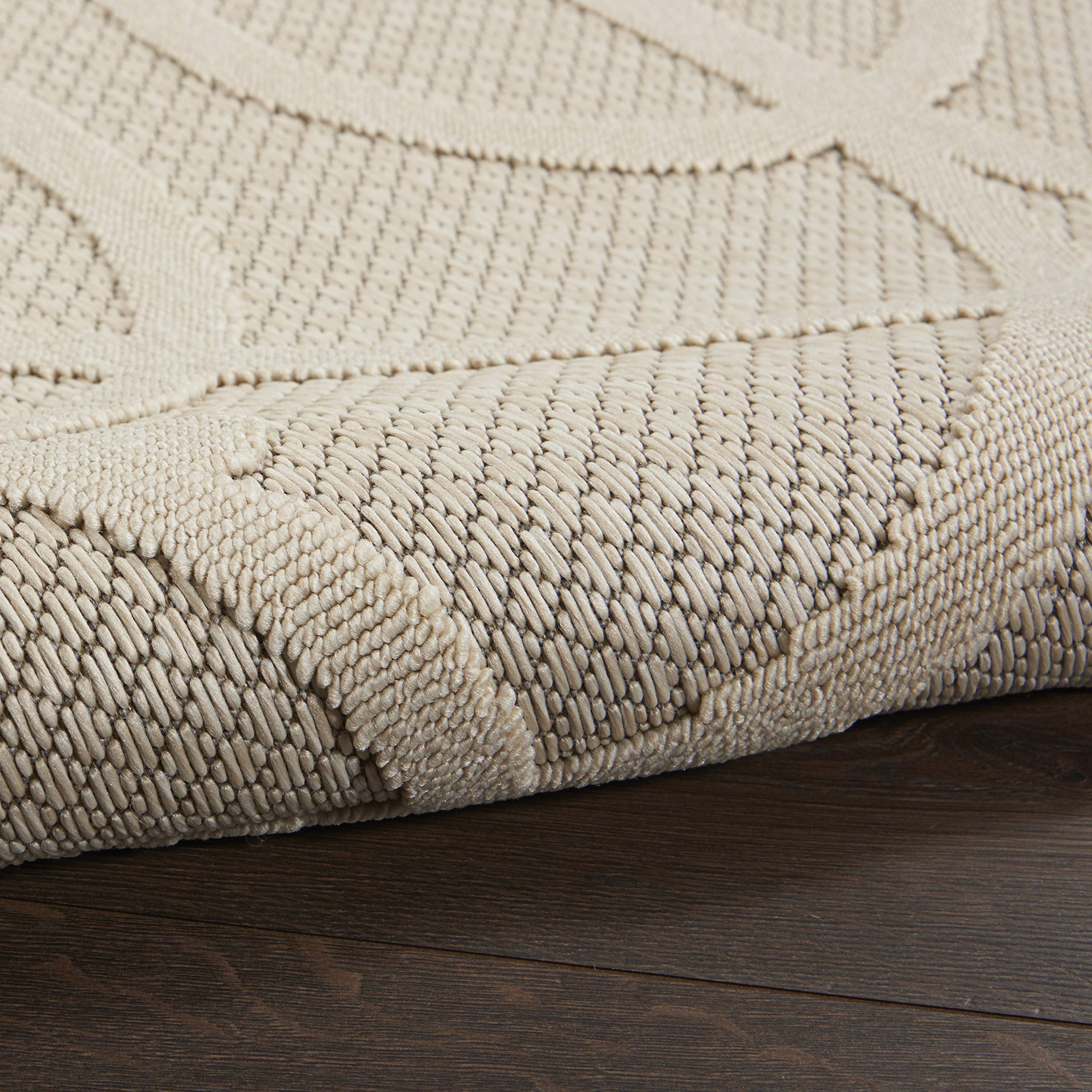 Nourison Palamos 4' x 6' Indoor/Outdoor Area Rug in Cream - Easy to Clean, Non-Shedding for Bedroom, Living Room, Dining Room - Perfect for Backyard, Deck & Patio Use