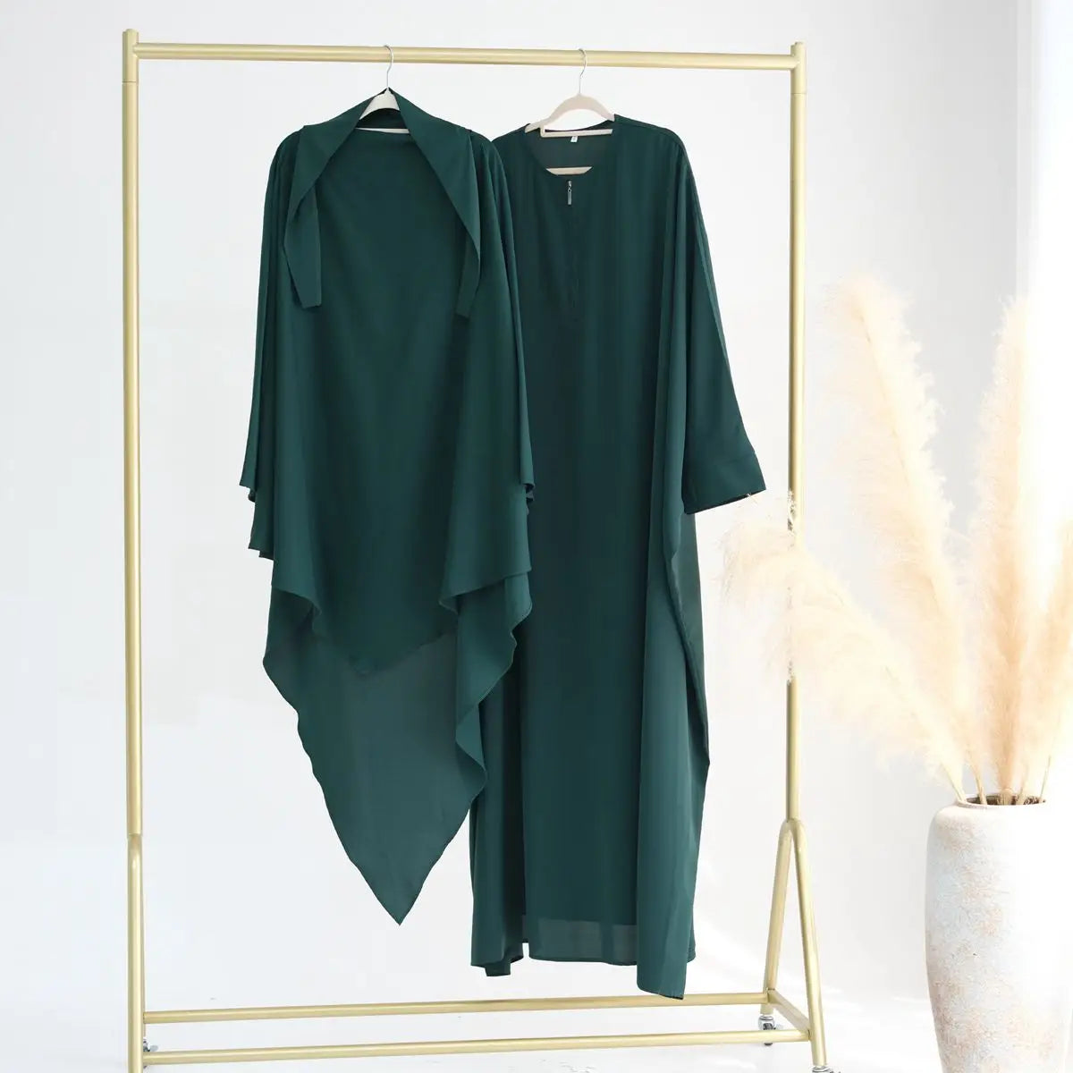 2-Piece Muslim Prayer Dress Set - Jilbab Abaya with Khimar Scarf | Modest Islamic Clothing for Women | Perfect for Salah, Mosque & Daily Wear