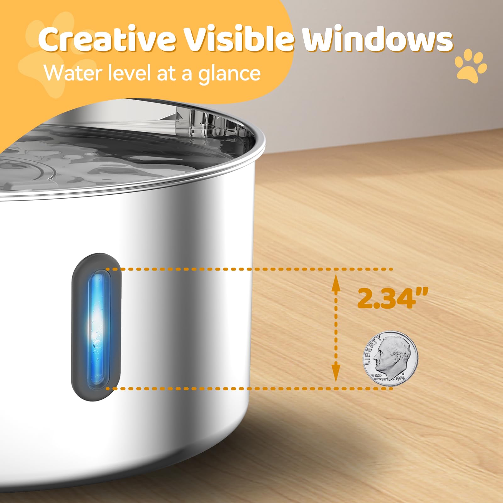 7L/237oz/1.8G Stainless Steel Automatic Dog Water Fountain with Quiet Pump & Multi-Filtration System - Large Pet Water Dispenser Bowl for Dogs & Cats (Silver) - Perfect for Home, Office, and Outdoor Use