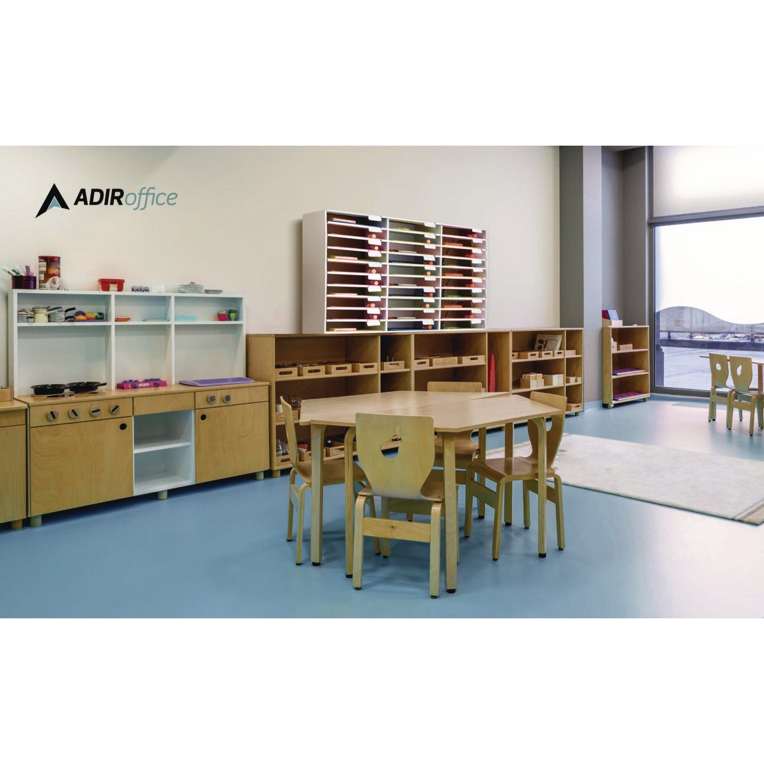 AdirOffice File Organizer for Classroom & Literature - 30 Sections Letter Size (32 x 13 x 21 Inches) - White - Perfect for Teachers, Students & Office Organization