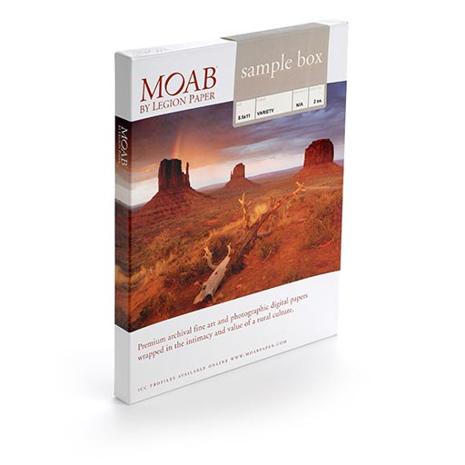 Moab Sample Box - 8.5”x11” Premium Paper Pack - 2 Sheets of Each Type for Artists & Photographers - Perfect for Watercolor, Inkjet Printing & Mixed Media Projects