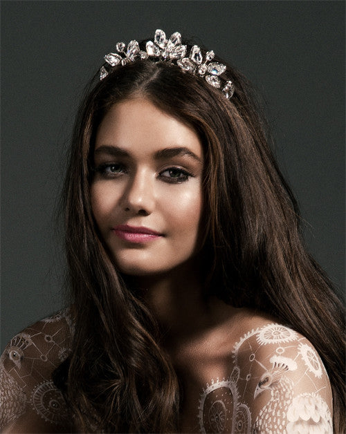 Ethereal Crystal Bridal Crown - Caris by Kezani | Sparkling Wedding Headpiece for Brides, Boho Bridal Accessories, Perfect for Beach Weddings & Boho-Chic Bridal Looks