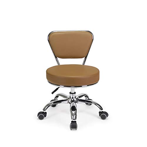 **Adjustable Height Rolling Bathroom Seat (Cappuccino) - Pneumatic Shower Stool 13