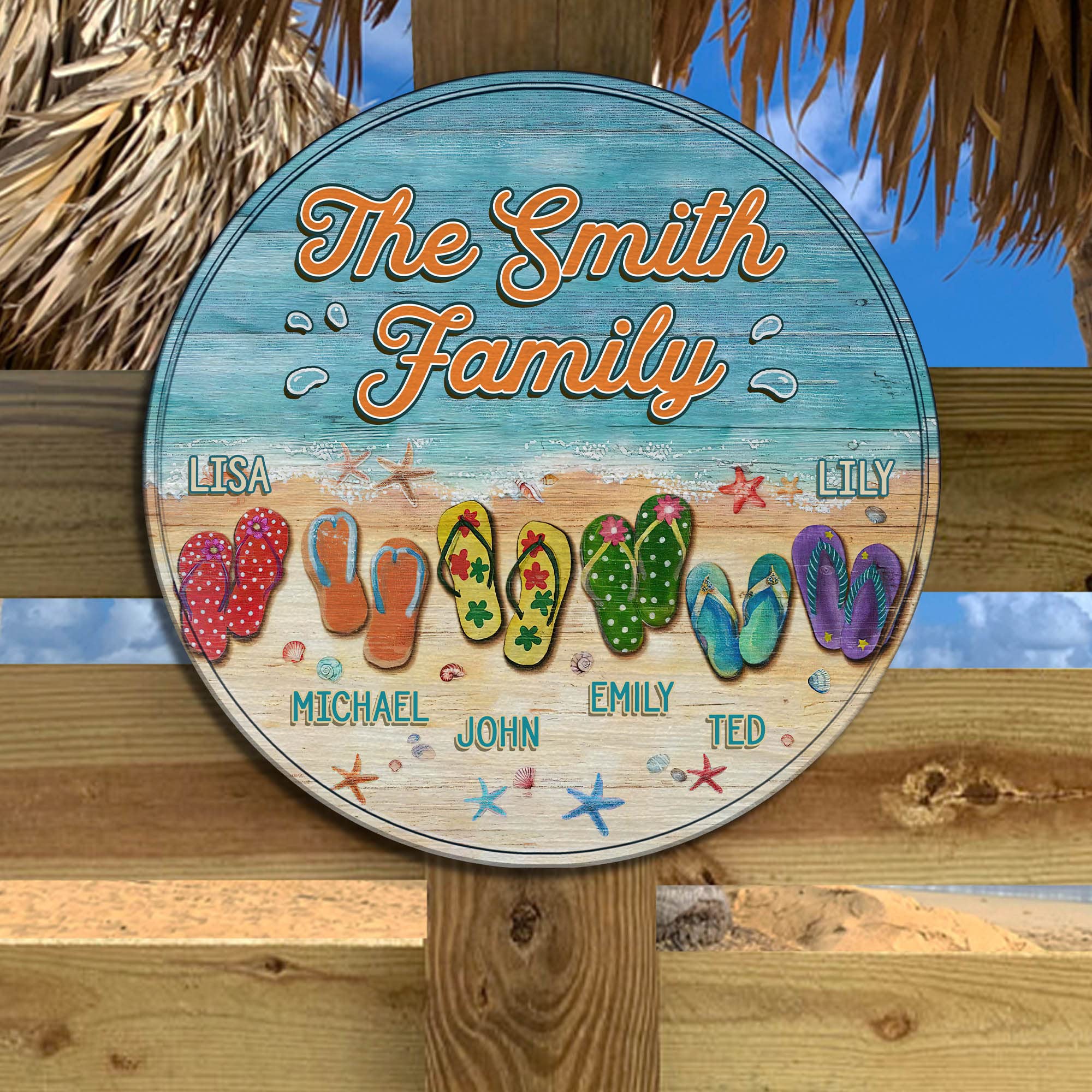 Custom Beach House Wood Sign - Summer Coastal Nautical Decor for Outdoor & Indoor Use - Perfect for Pool Areas, Tiki Bars, Backyard Grills, Patios, Porches and Decks - Handcrafted Wooden Wall Art (11 Inch)