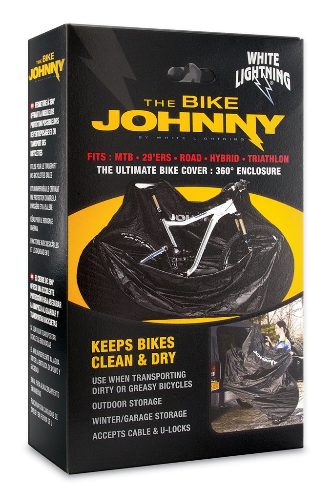 White Lightning Bike Johnny Bike Cover - Waterproof & UV Resistant Bicycle Cover for Outdoor Protection - Perfect for Garage, Travel & All Weather Use