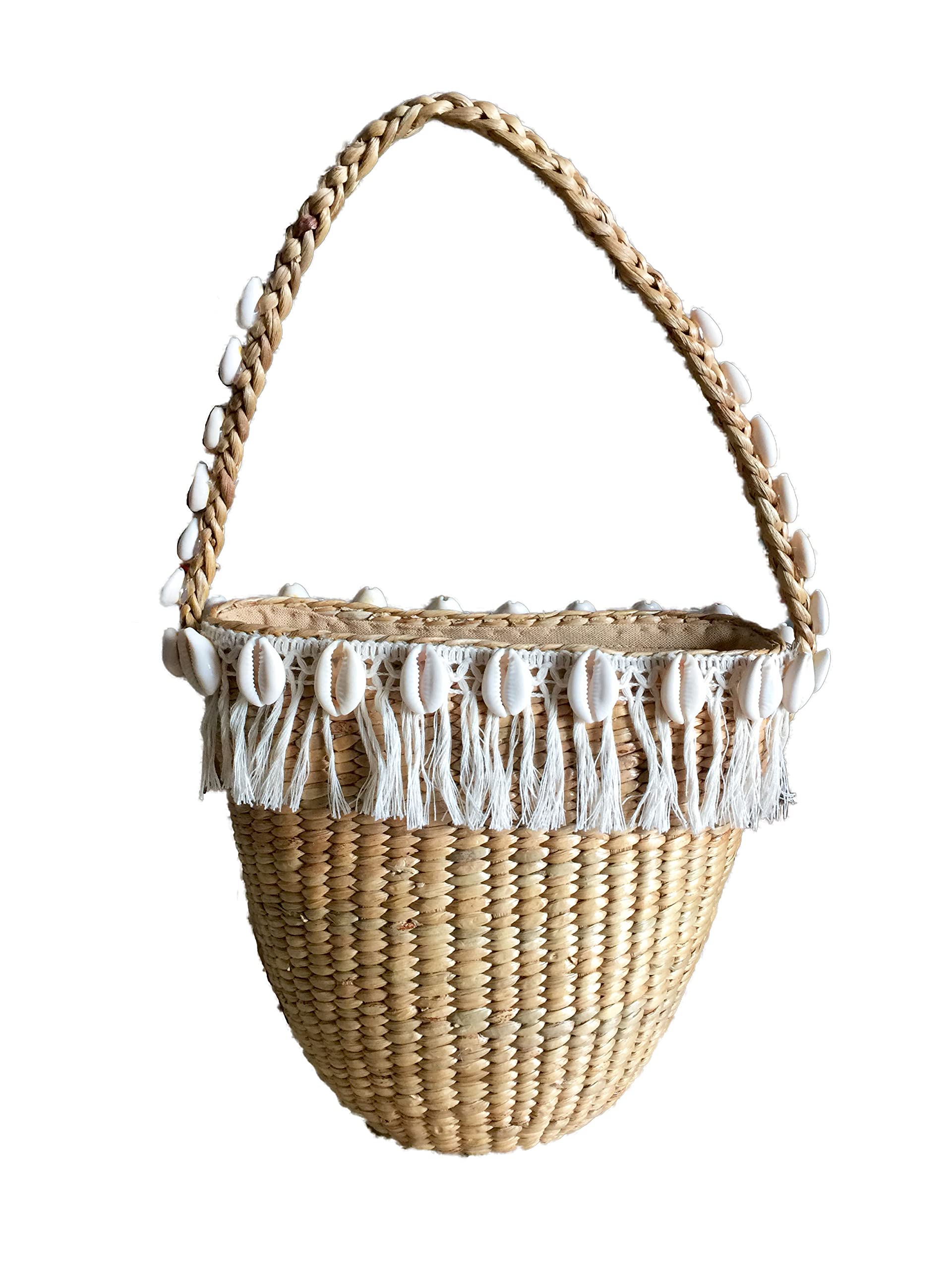 Handwoven Straw Tote Bag with Tassel - Natural Beach Bag for Women, Summer Shopping Purse & Small Basket Bag | Perfect for Beach Outings, Picnics, and Summer Fashion Accessories