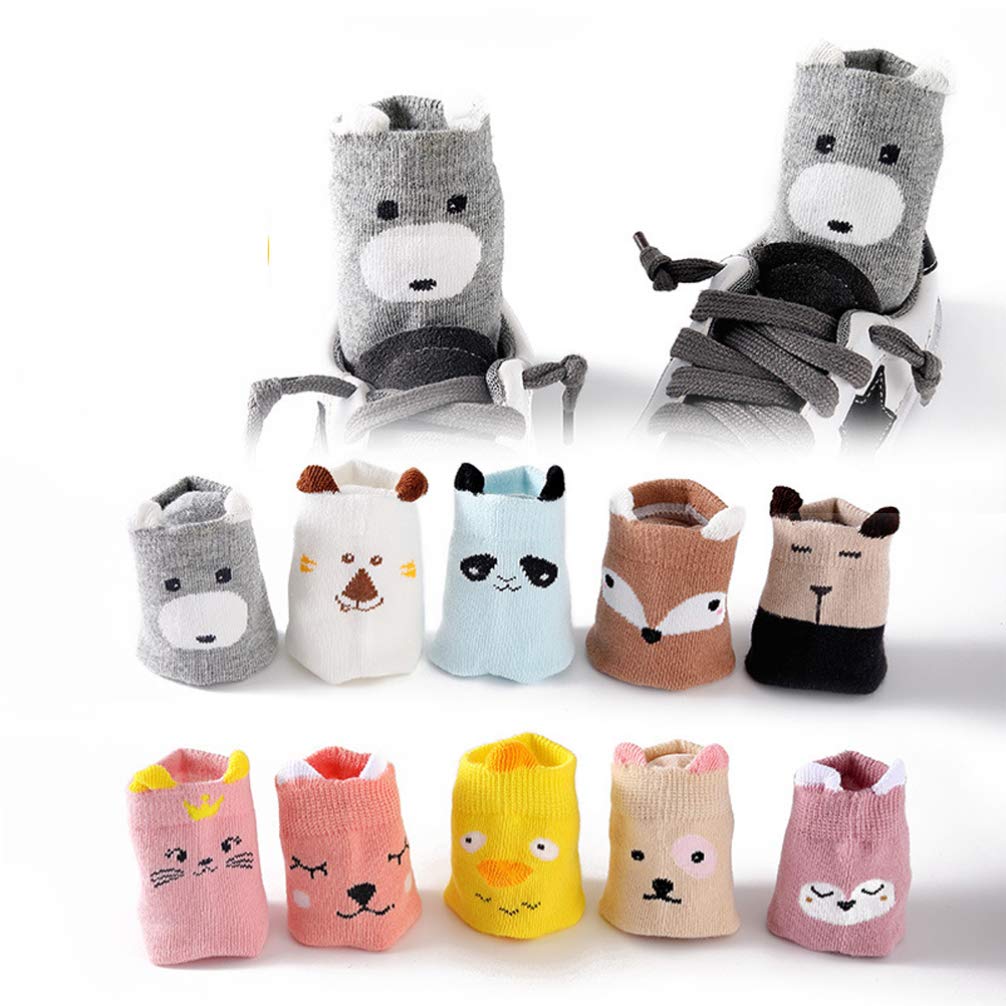 KESYOO 5-Pack Baby Sheep Cartoon Socks - Anti-Slip Knee-High Cotton Stockings for Toddlers (1-3 Years, Size S) | Cute & Warm Nursery Socks for Playtime, Daycare & Winter Outfits