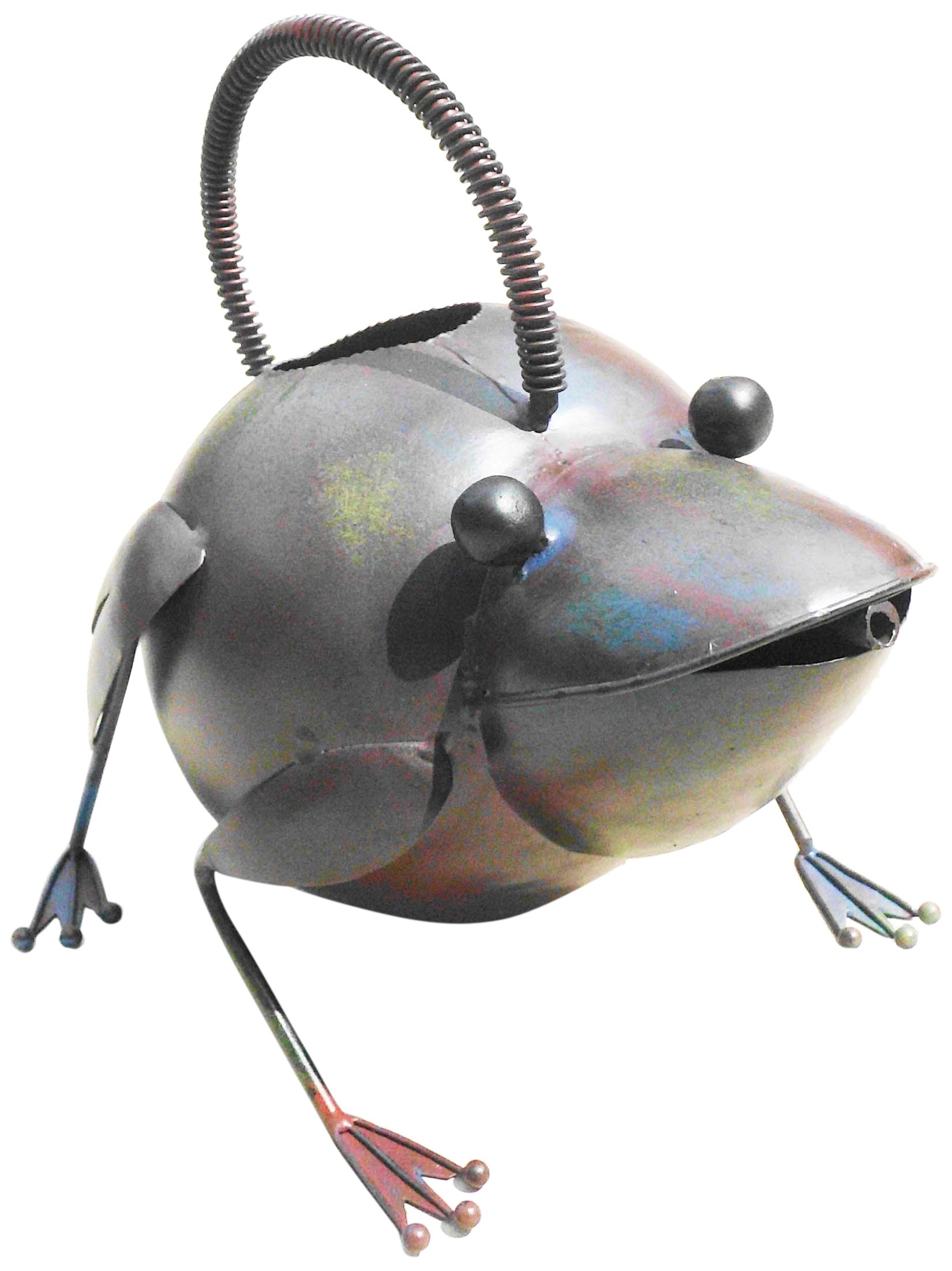D-ART COLLECTION Decorative Iron Watering Can with Frog Design - Perfect for Indoor Plants, Garden Decor, and Unique Gift Ideas